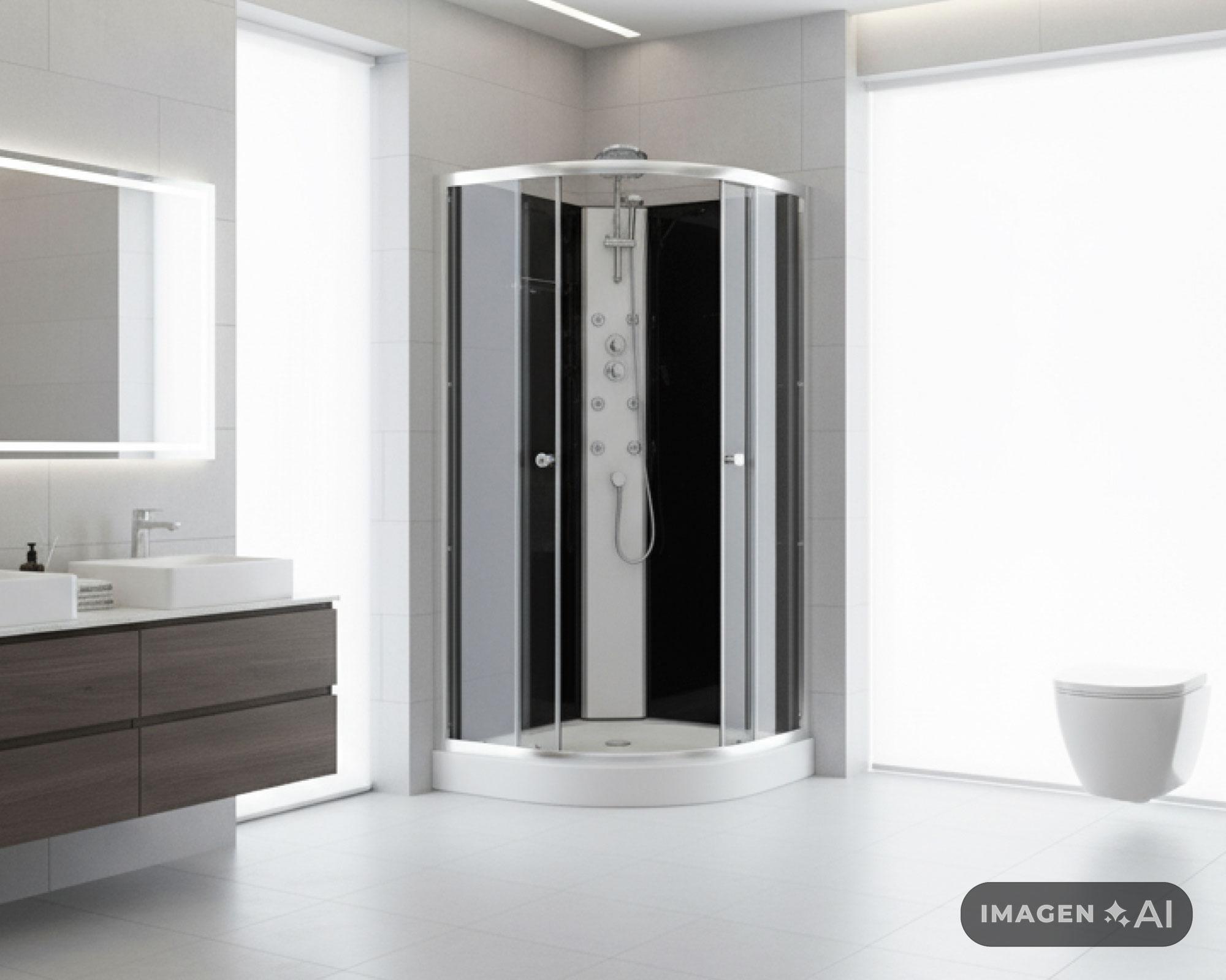 Cabina 198x90x90 cm Curva 6 Jets negro-4