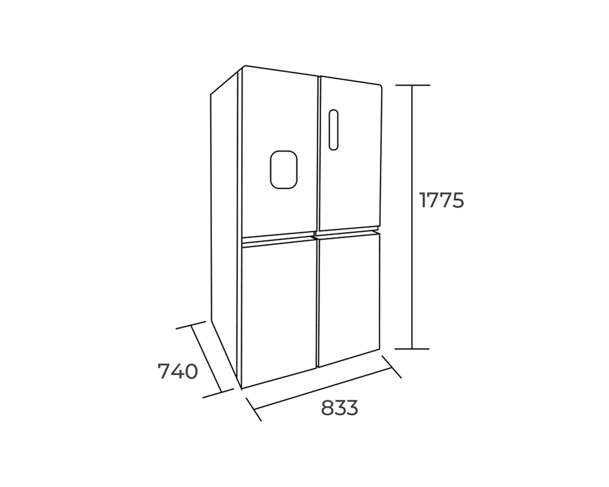 Refrigerador Side by Side no frost 467 litros HQ-627WEN gris-3