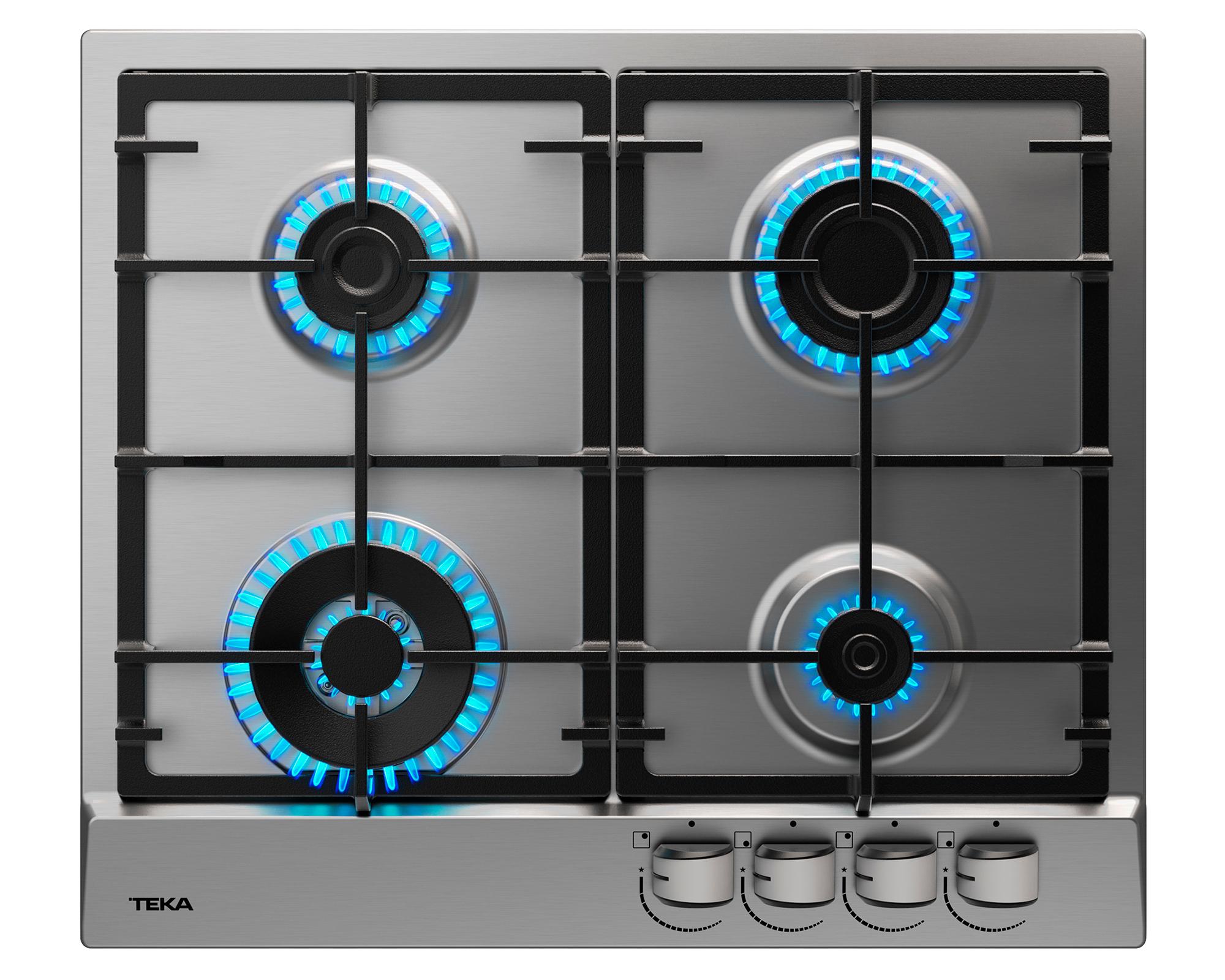 Encimera a gas 4 quemadores GSC 64320 SBA IX gris-0