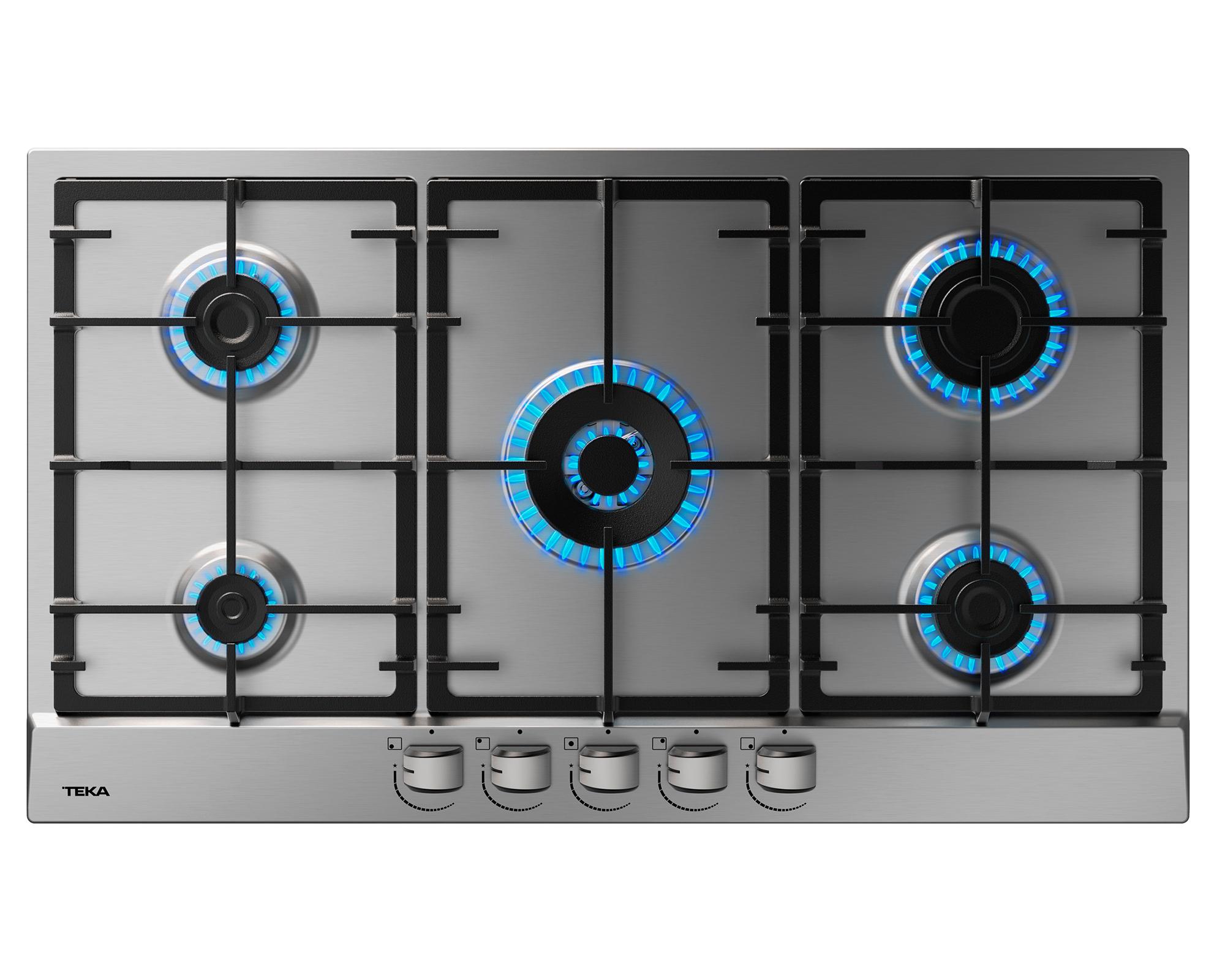 Encimera gas 5 quemadores Gsc 95330 SBA IX gris-0