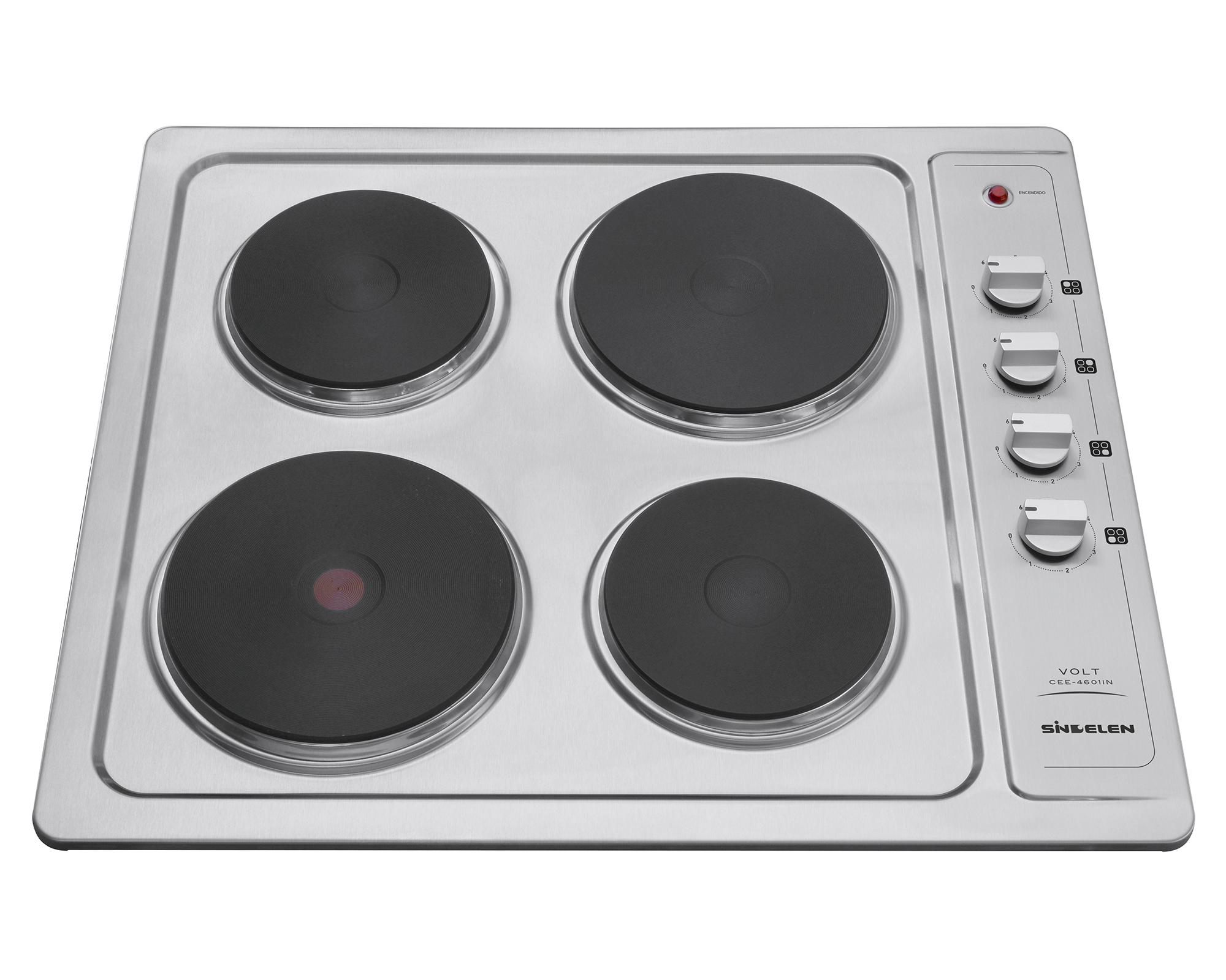 Encimera eléctrica 4 quemadores CEE-4601IN inox Sindelen-2