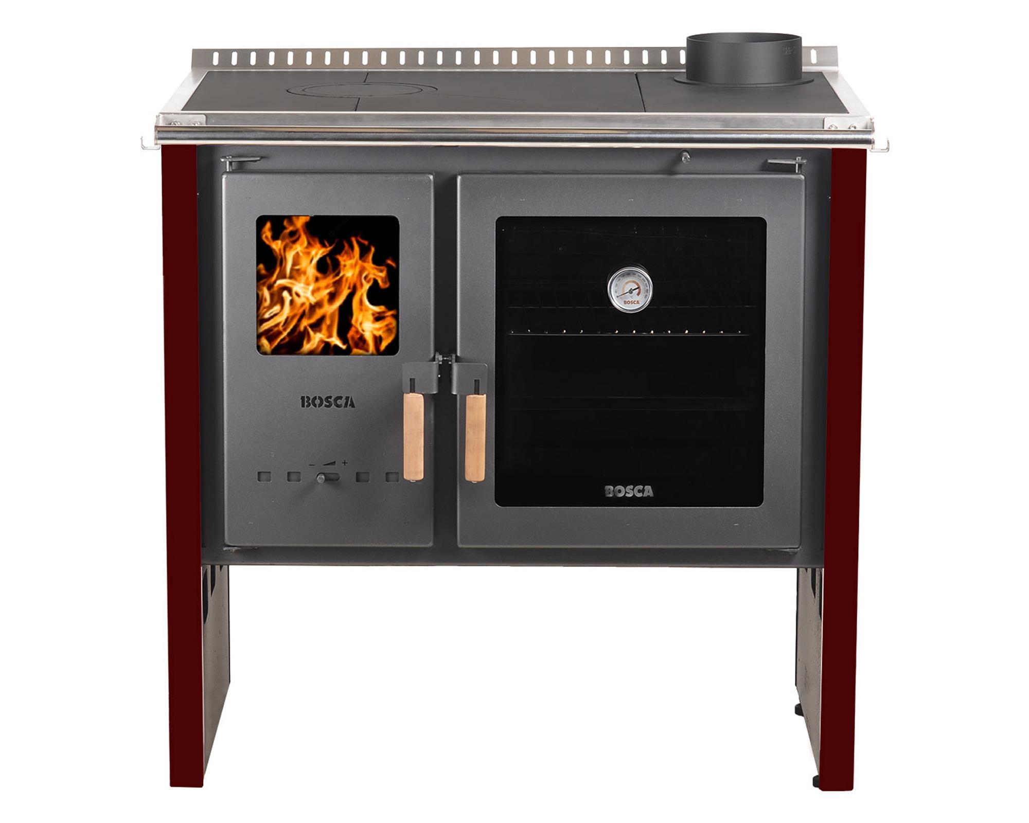 Cocina a leña 9kW Hestia 90 burdeo-0