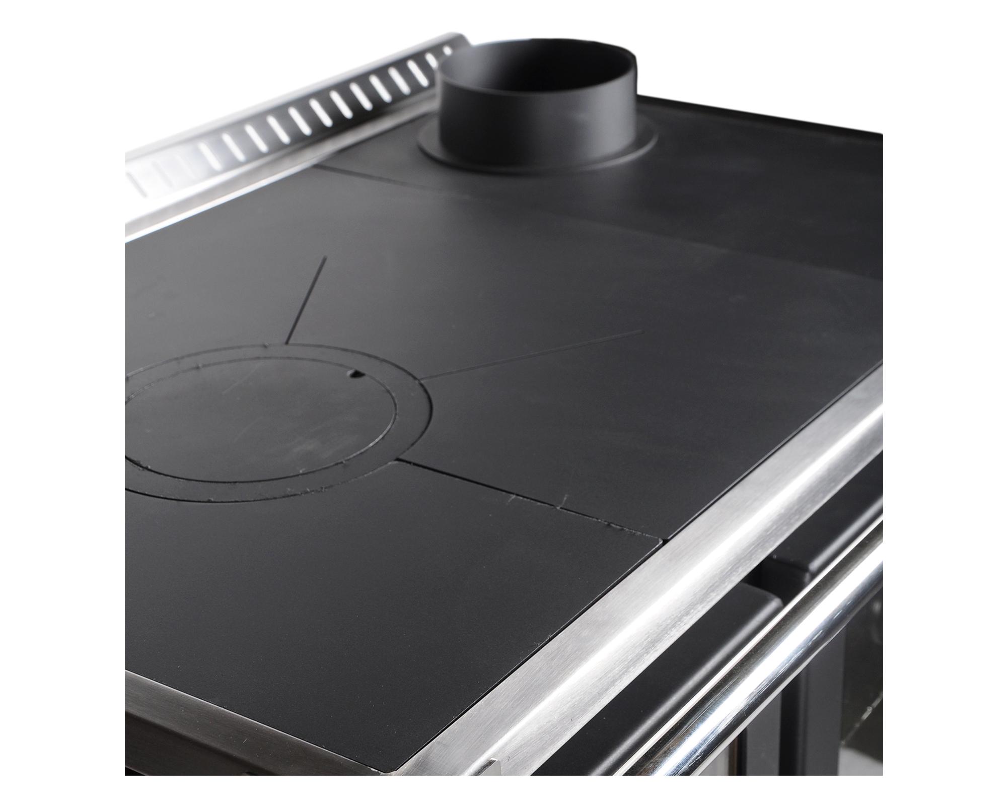 Cocina a leña Hestia 90 rojo-4