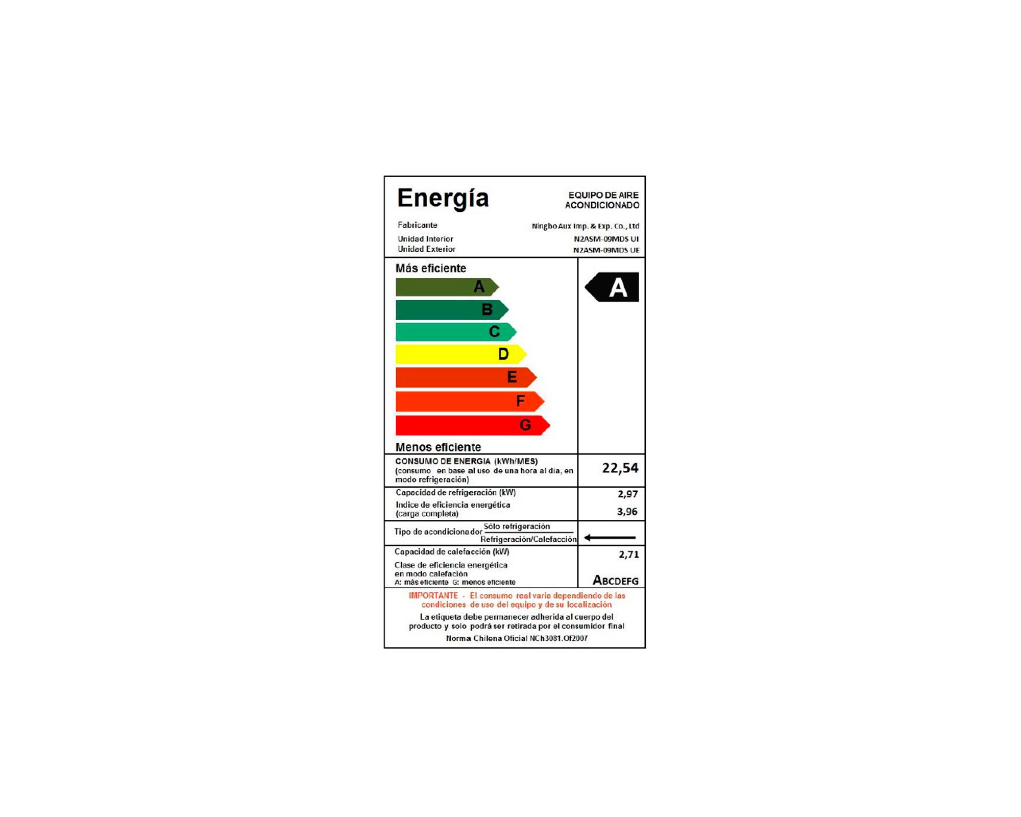 Aire acondicionado 9000 BTU Wi-Fi muro N3ASM-09MDS blanco-4