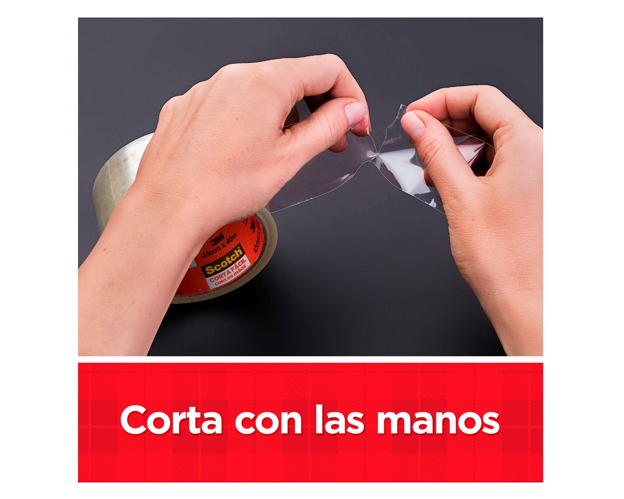 Cinta embalaje corta fácil 45 mmx 40 m 3M transparente-3