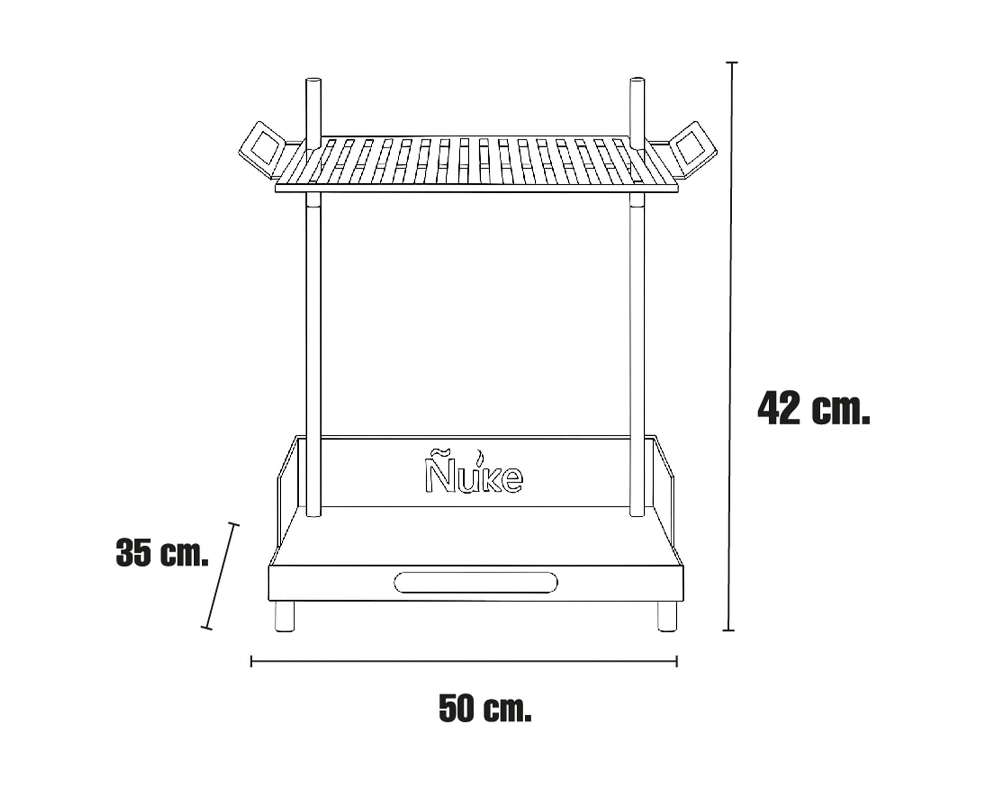 Camper con base para fuego 42x50x35 cm-2