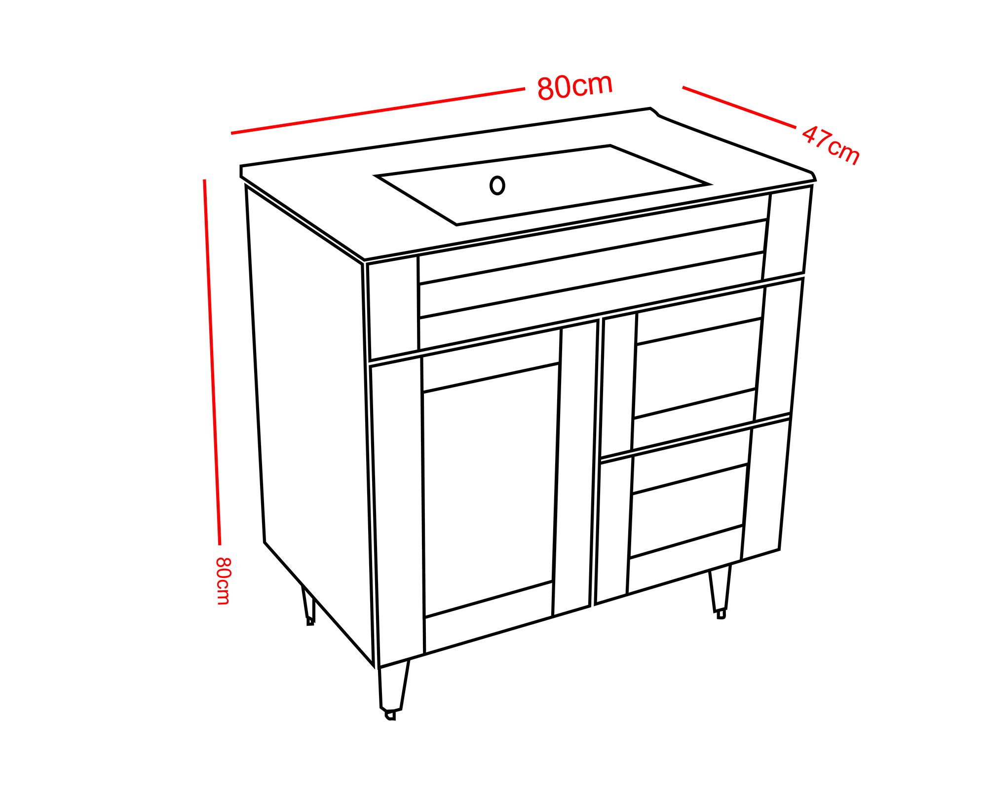 Mueble vanitorio 80 cm BM-Deluxe-80SKC+F-80 café Domsa-3