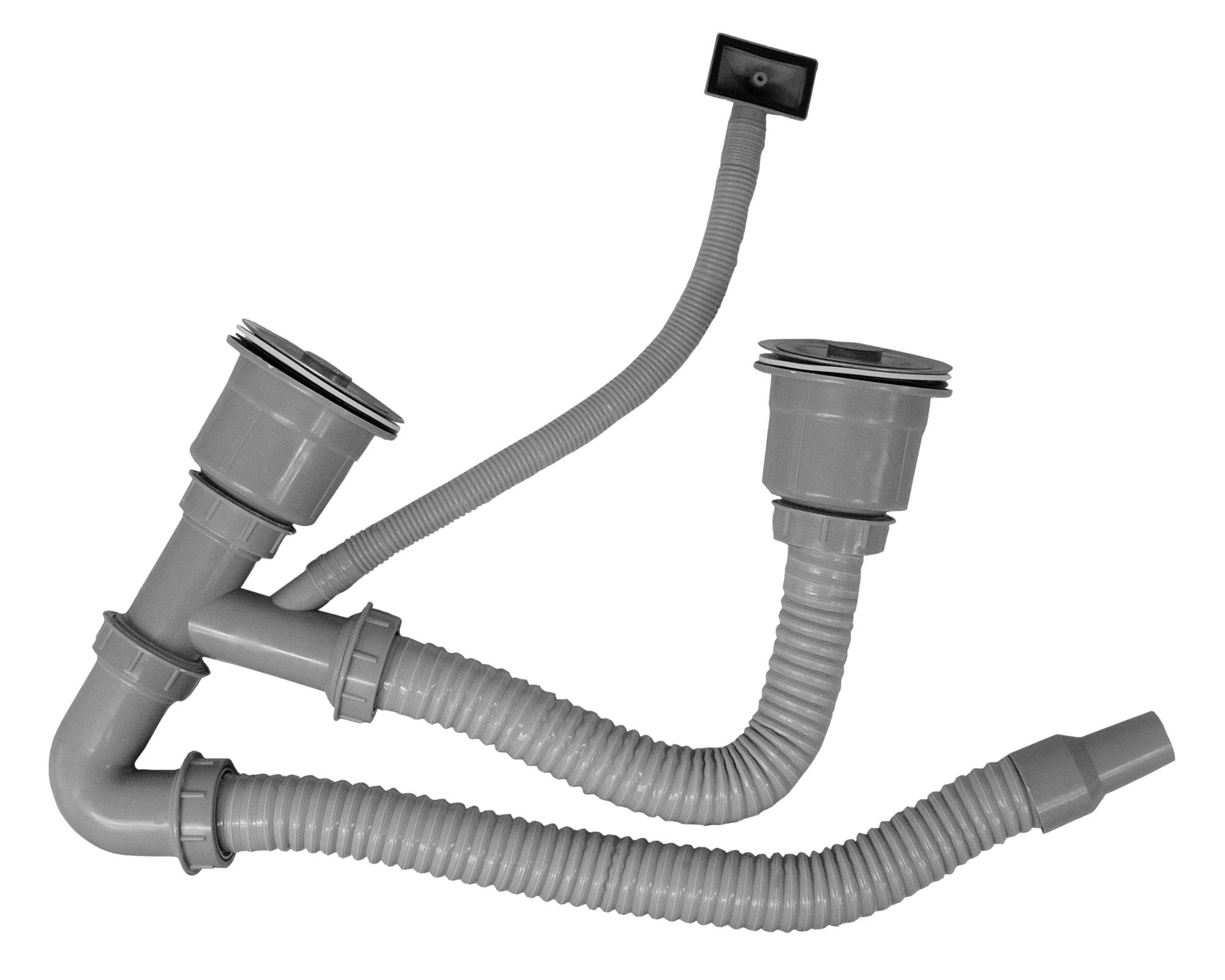 Lavaplatos doble sobreponer IDP15050 plateado 150x50x16 cm-3