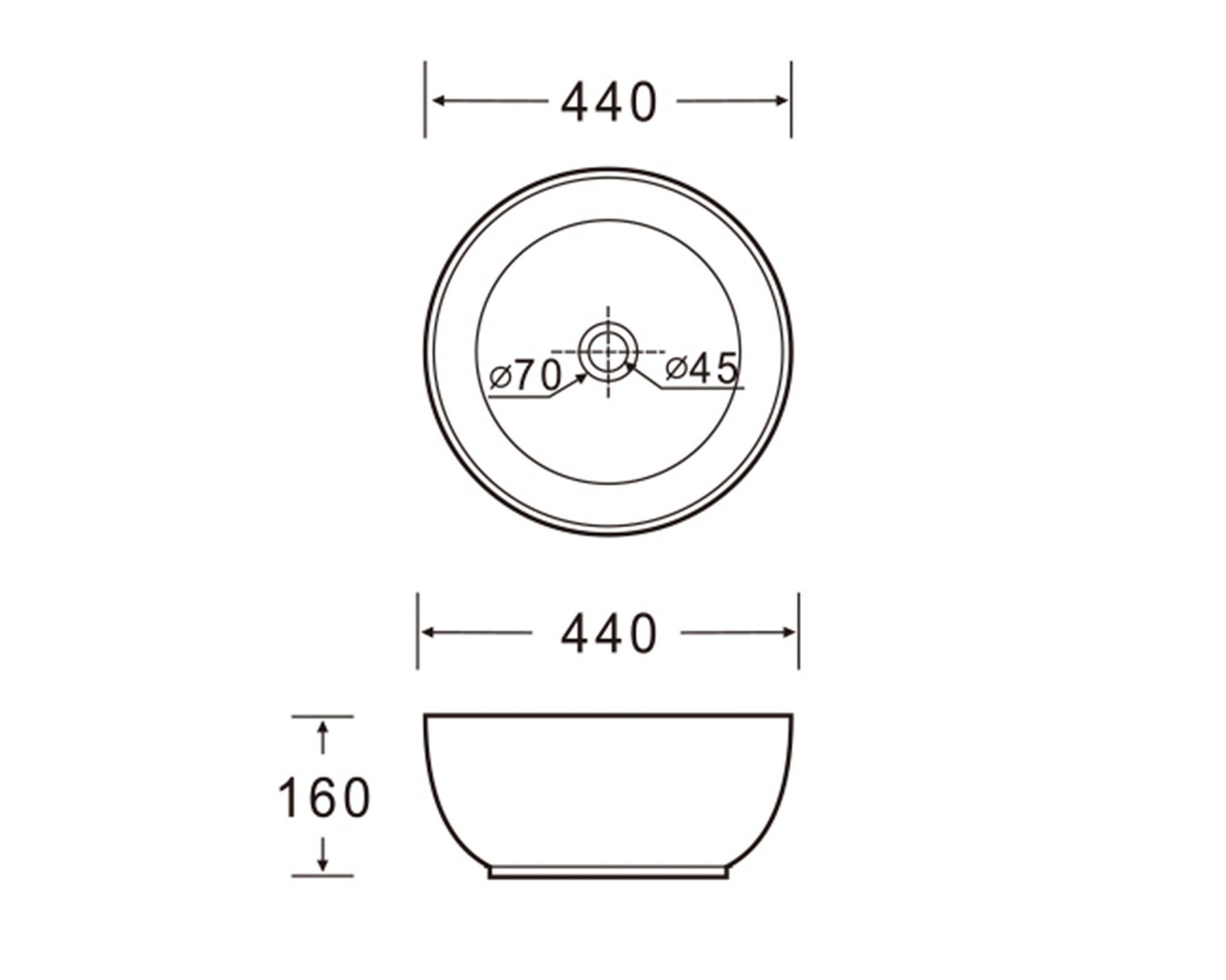 Lavamanos sobreponer 16x44x44 cm blanco-3