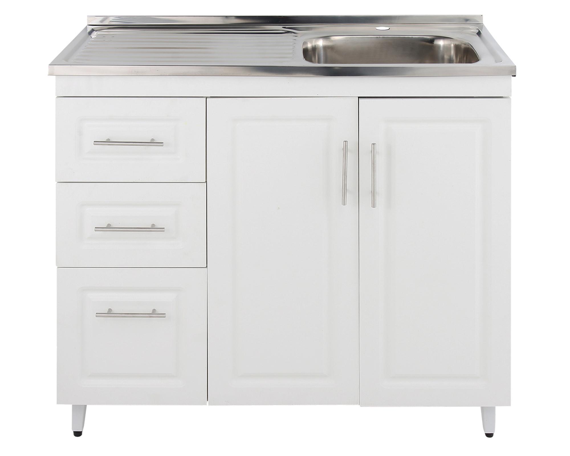 Kit mueble lavaplatos 100x50 cm izquierdo PI100 blanco-0