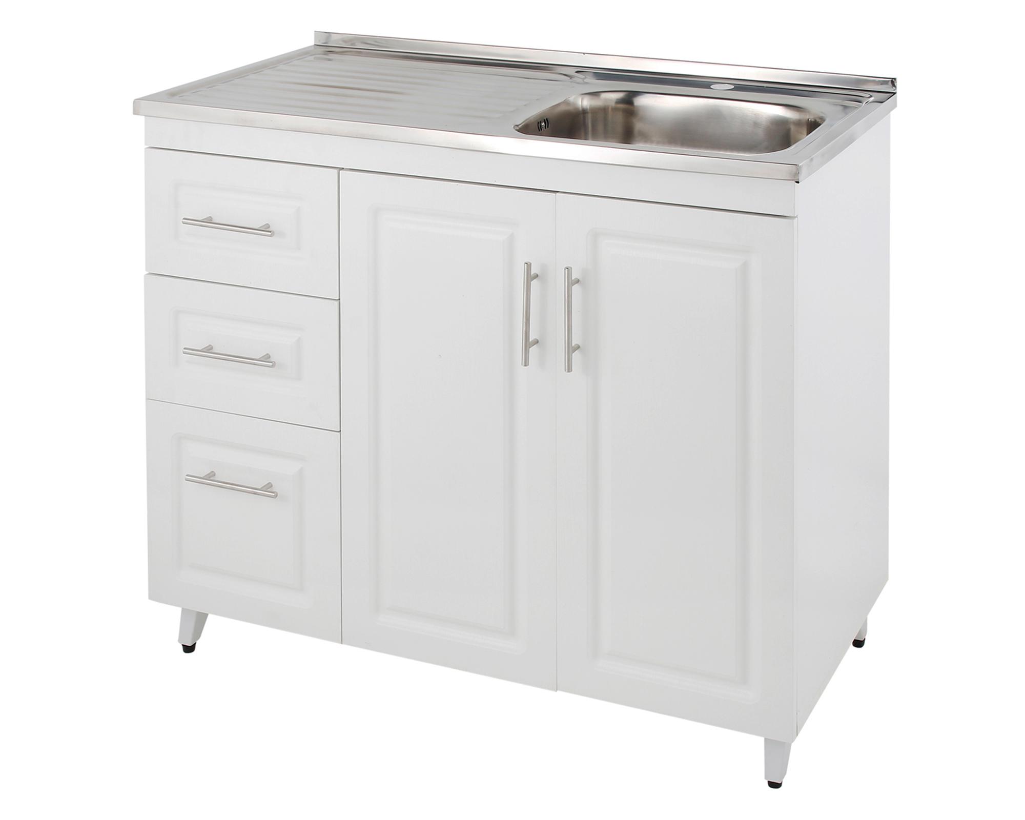 Kit mueble lavaplatos 100x50 cm izquierdo PI100 blanco-1