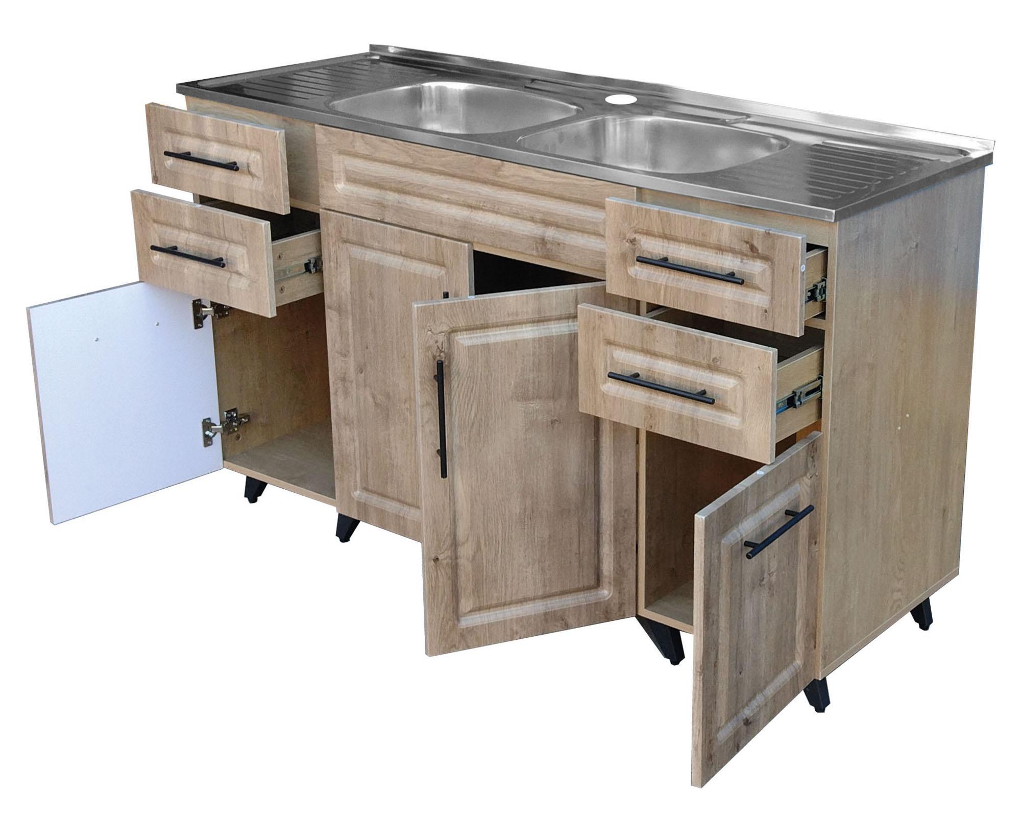 Mueble base lavaplatos 50 cm 4 puertas P150W nogal-3