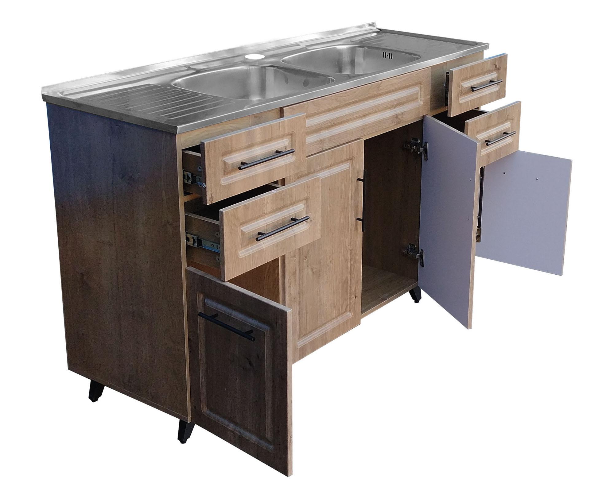 Mueble base lavaplatos 50 cm 4 puertas P150W nogal-4