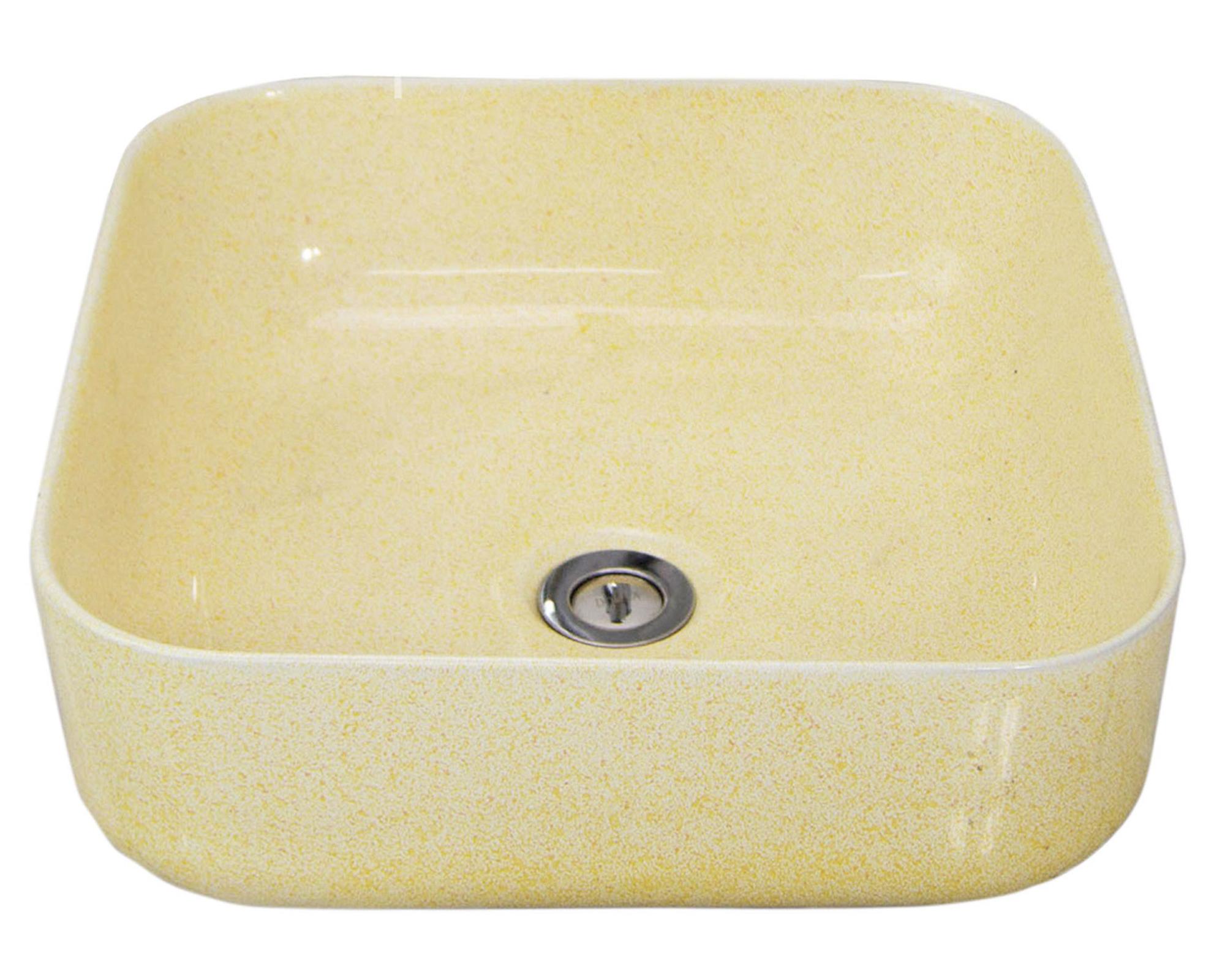 Lavamano sobreponer 40 cm loza amarillo-1