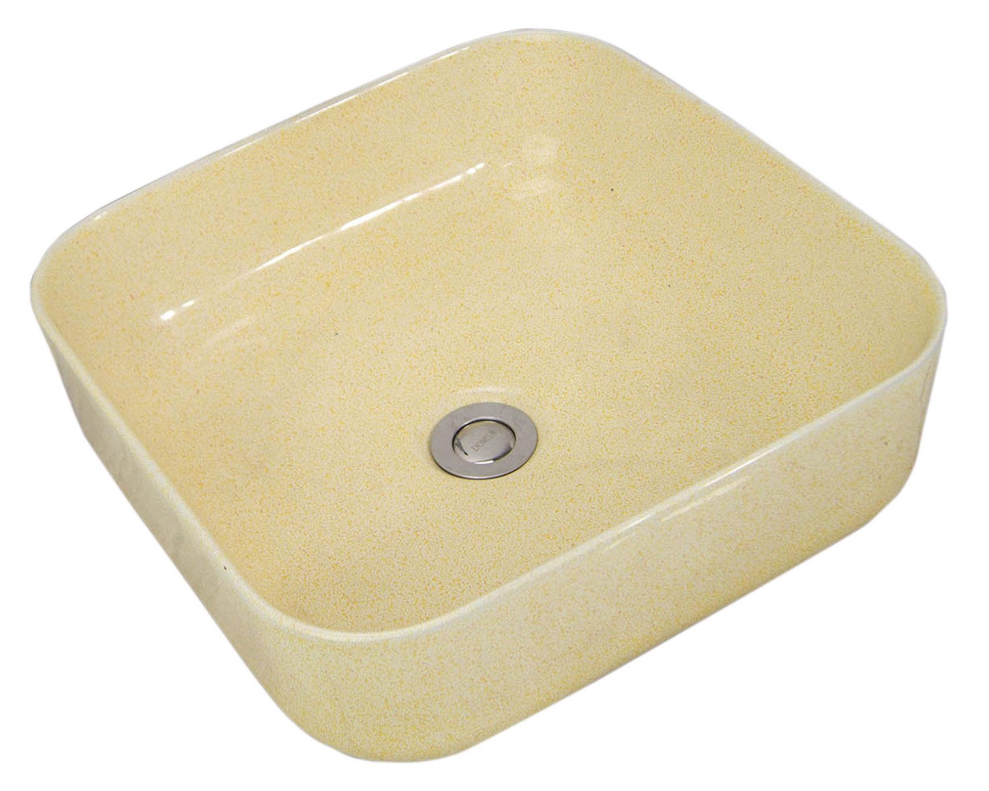 Lavamano sobreponer 40 cm loza amarillo-2