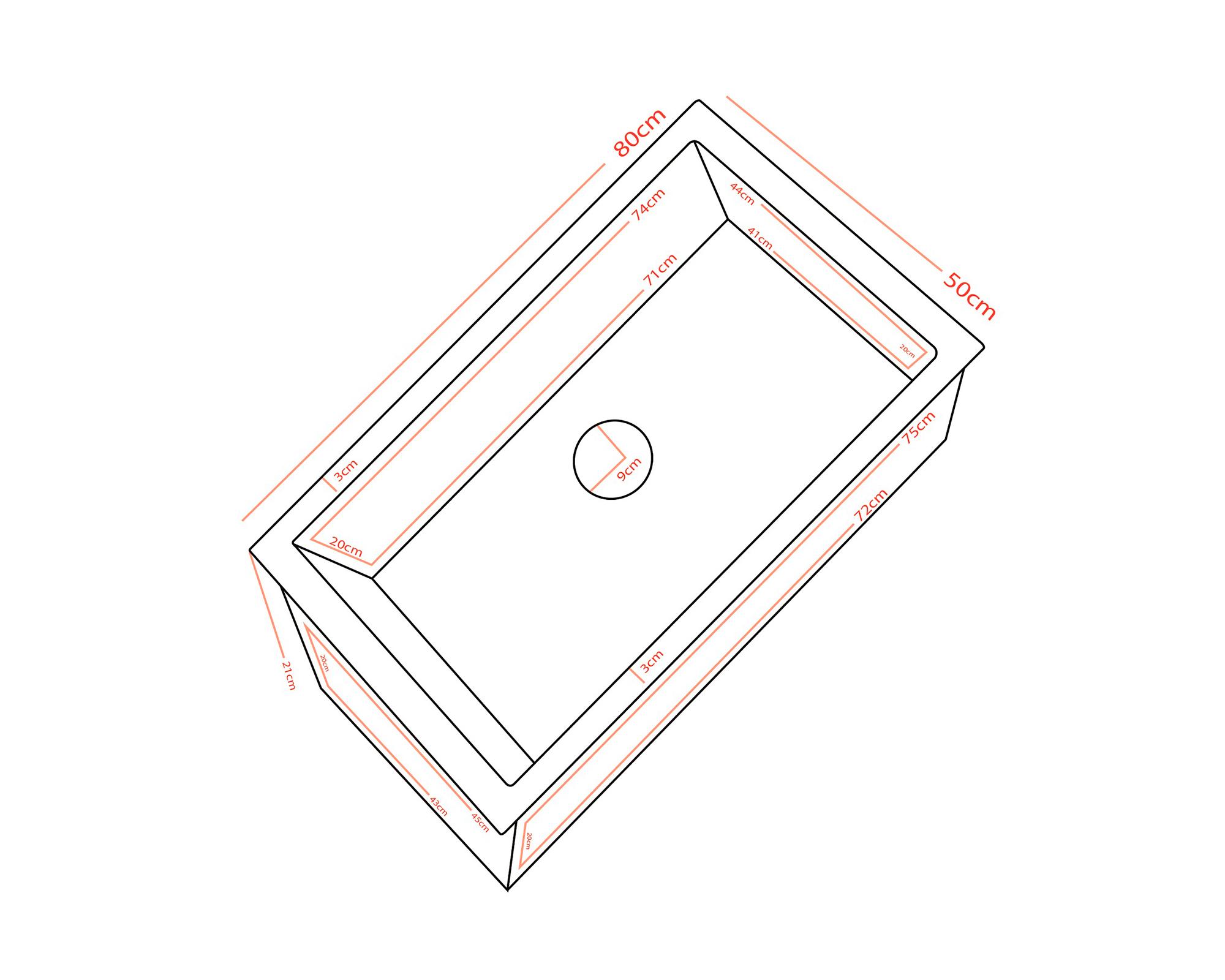 Lavaplato 21x50x80 cm MDS8050B Domsa-3
