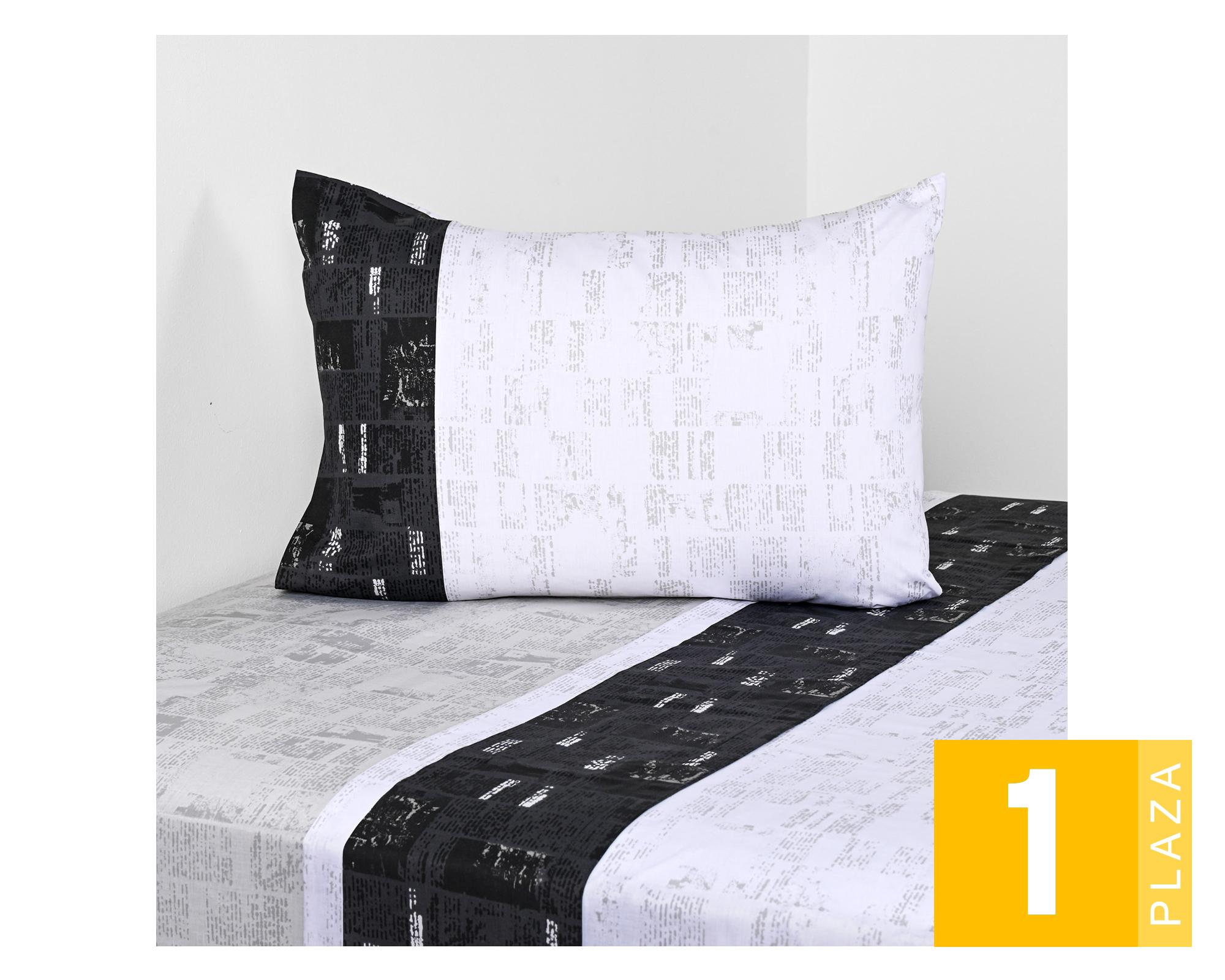 Juego de sábanas 1 plaza 144 hilos News American Family-0