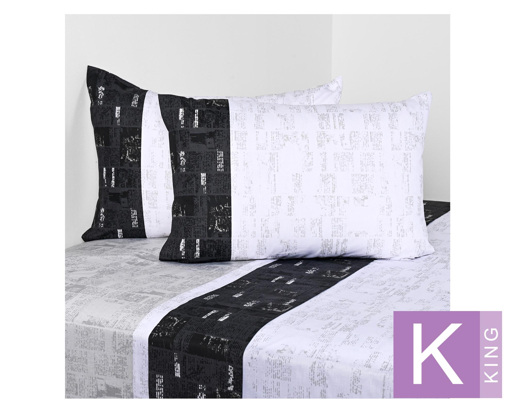 Juego de sábanas King 144 hilos News American Family-0