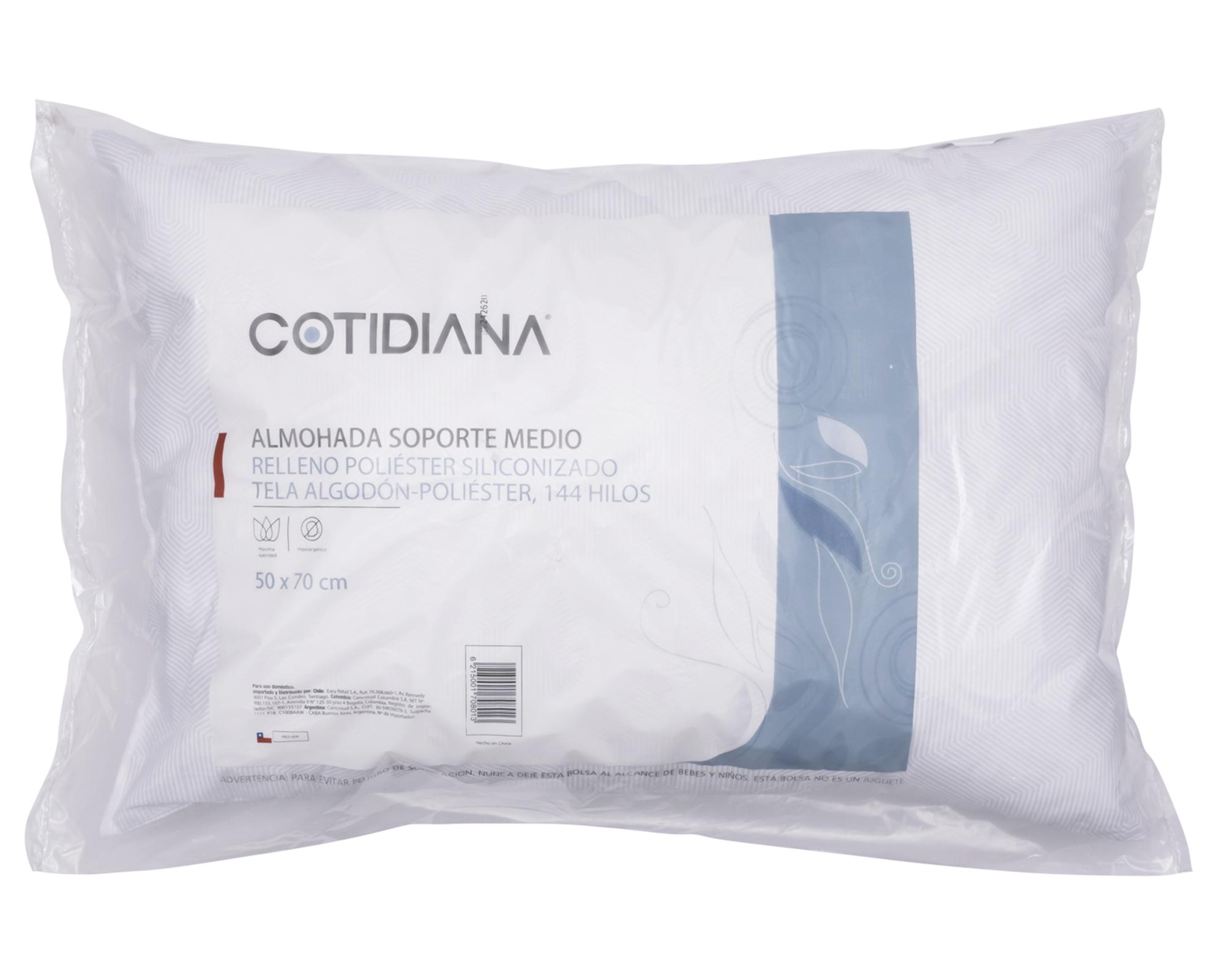 Almohada 70x50 cm comprimida blanco Cotidiana-0