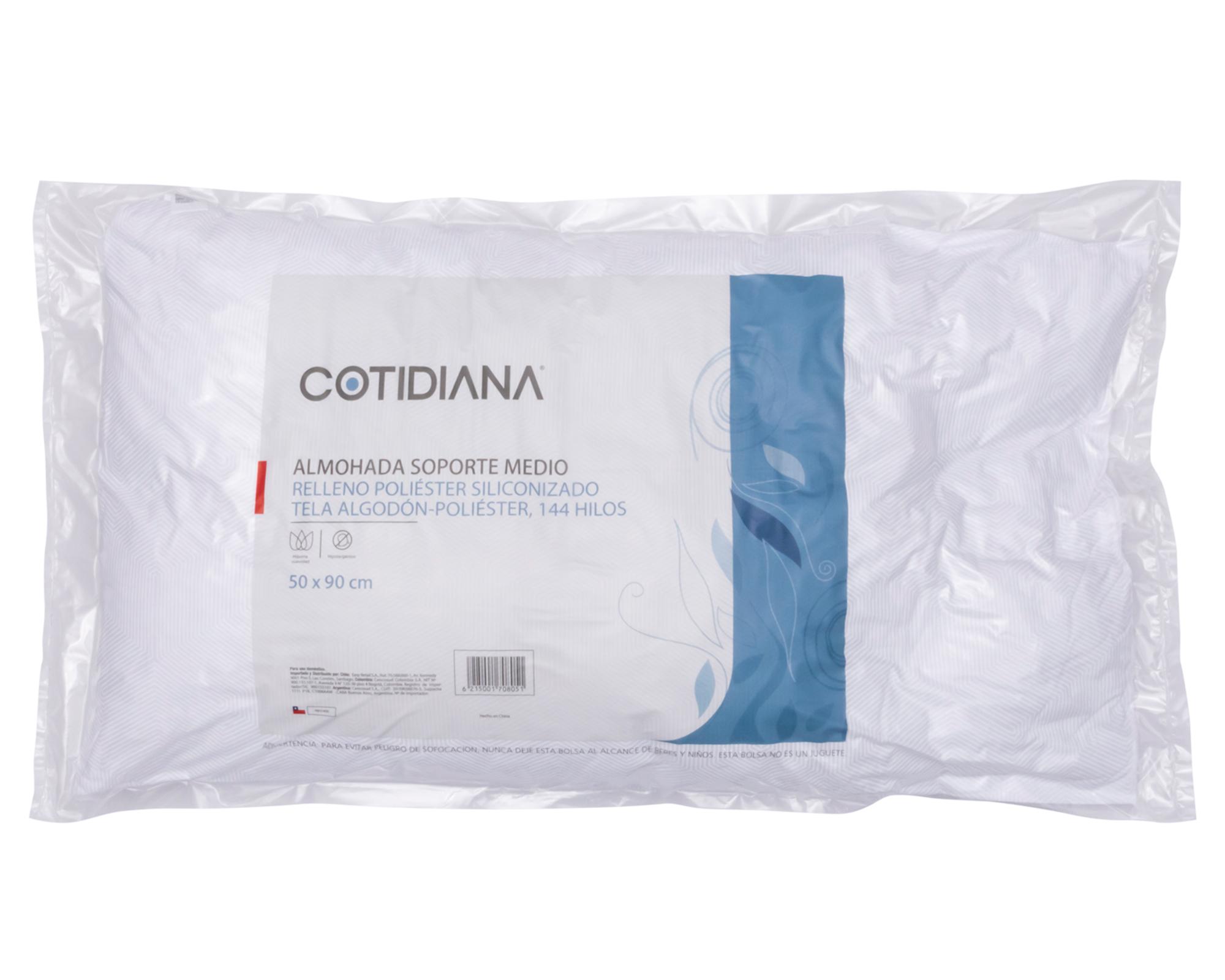 Almohada 90x50 cm comprimida blanco Cotidiana-0