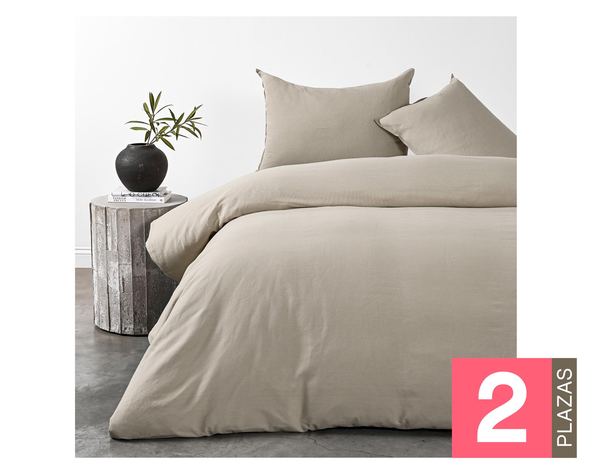 Fundas plumón 2 plazas Taupe Elements & Co-0