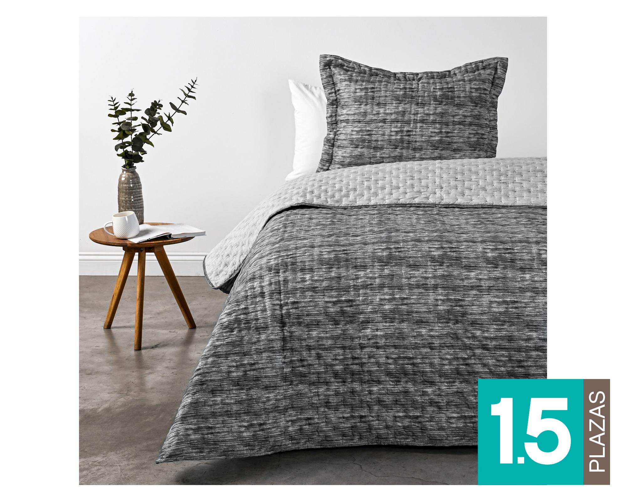Quilt 1.5 plazas Dye gris American Family-0