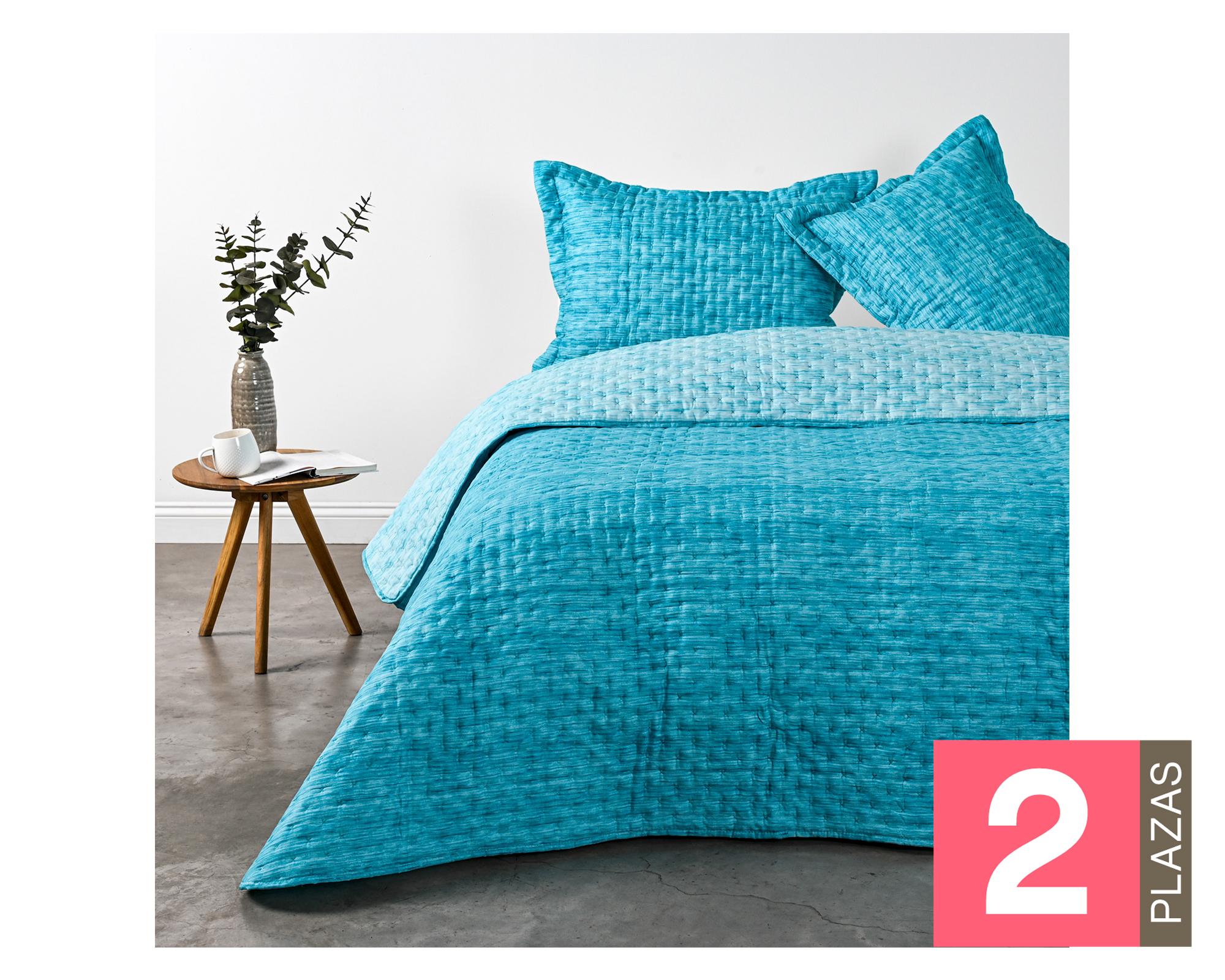 Quilt 2 plazas Dye turquesa American Family-0