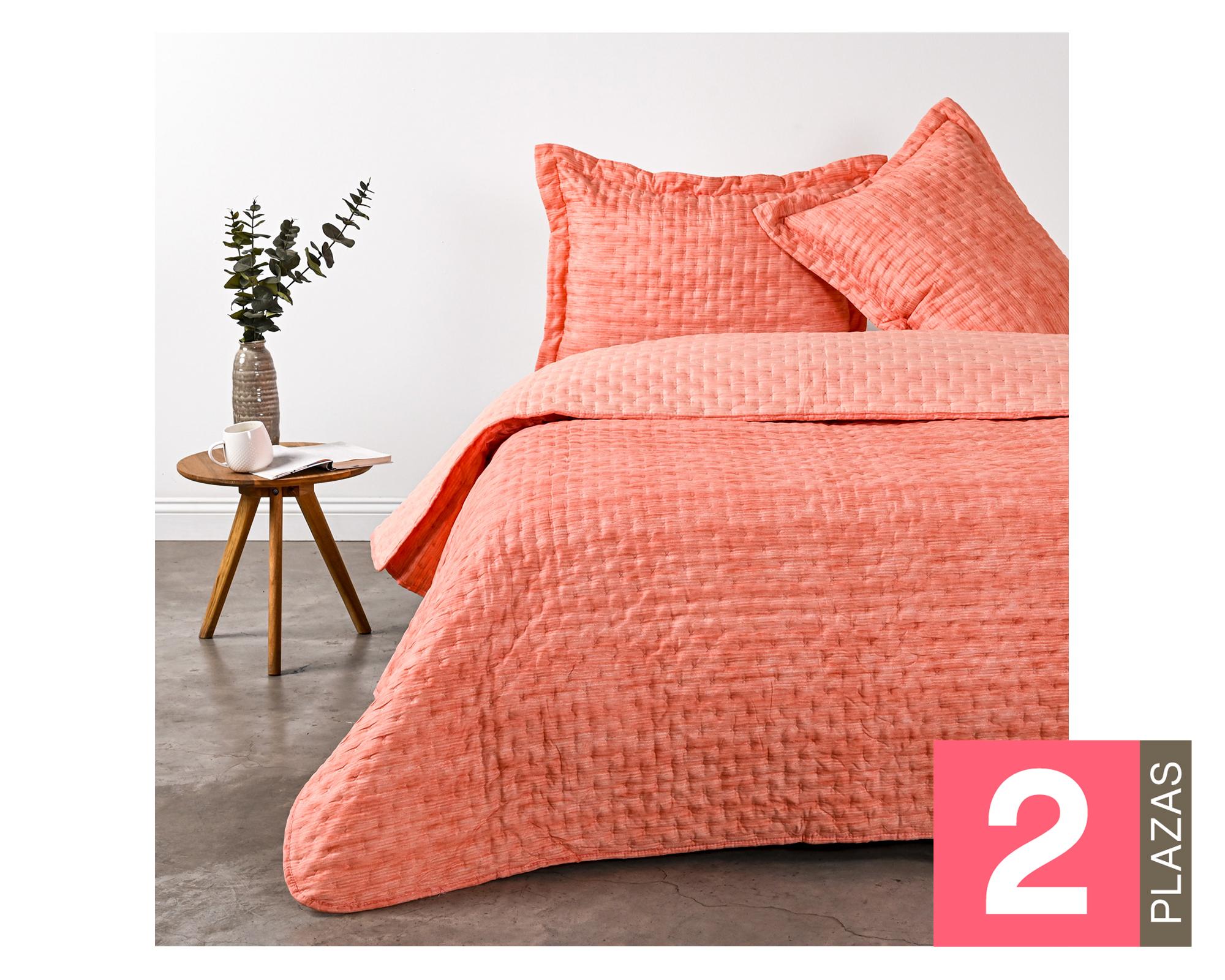 Quilt 2 plazas Dye coral American Family-0