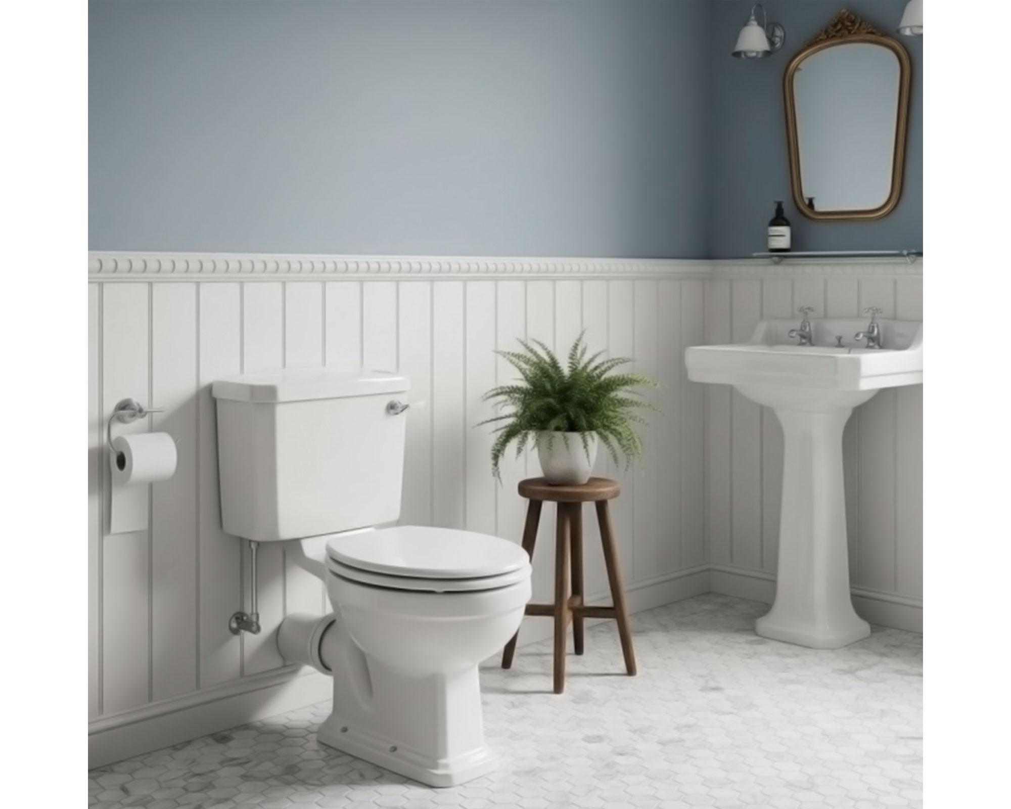 Asiento WC redondo madera blanco-3