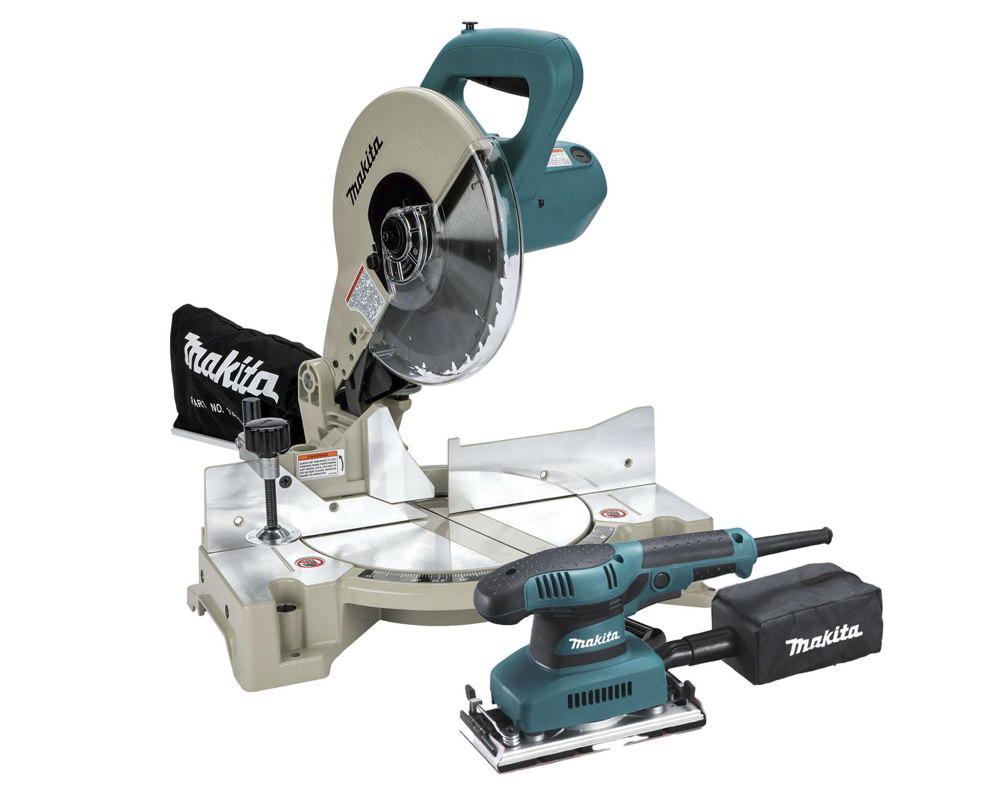 Sierra ingleteadora 1650W 10 mm + lijadora orbital-0