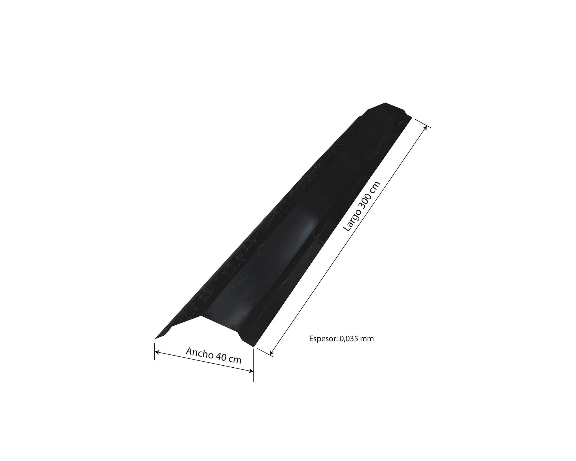 Caballete Recto 0.035x40x300 cm negro-2