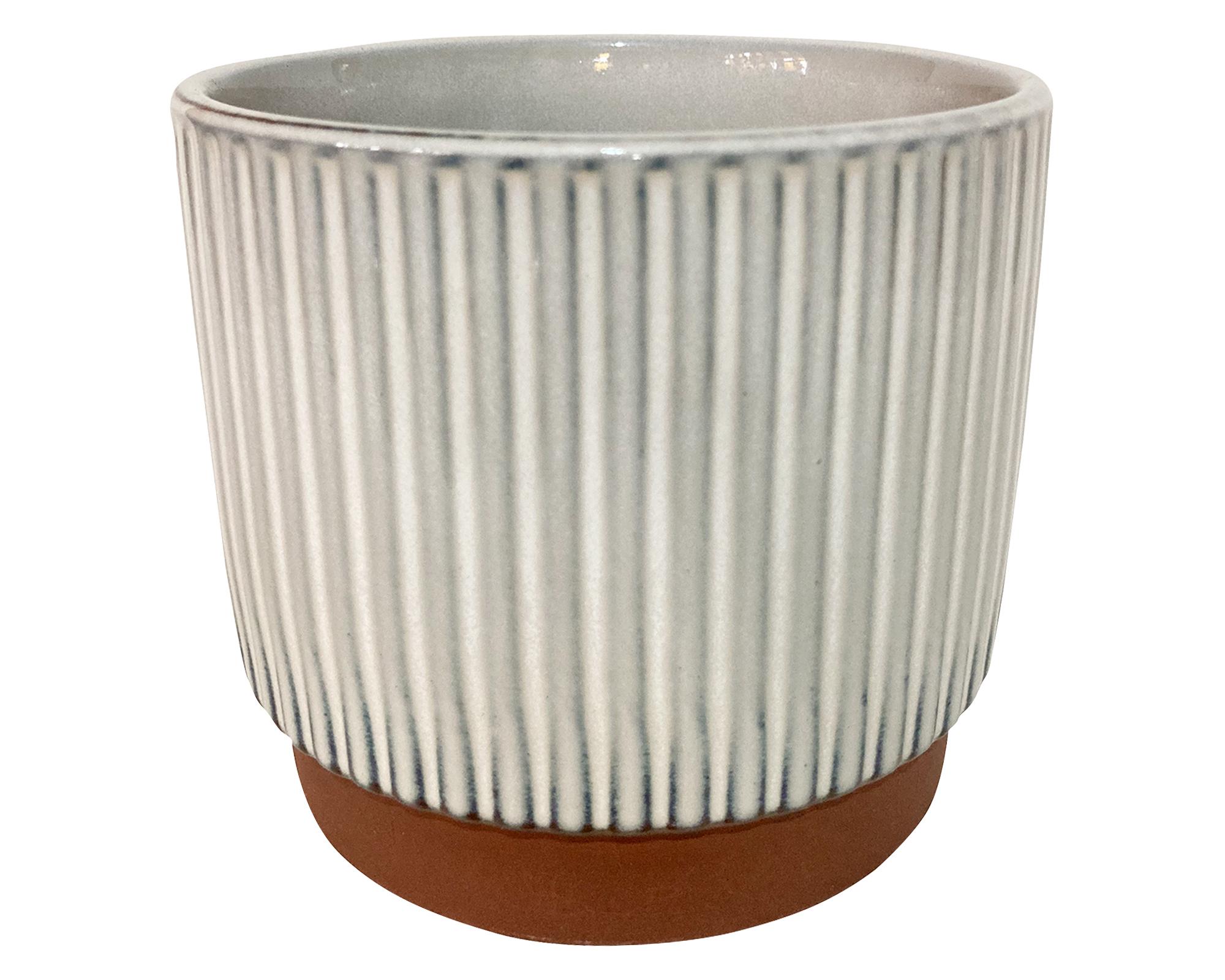 Macetero enlozado blanco 20x18x18 cm-0