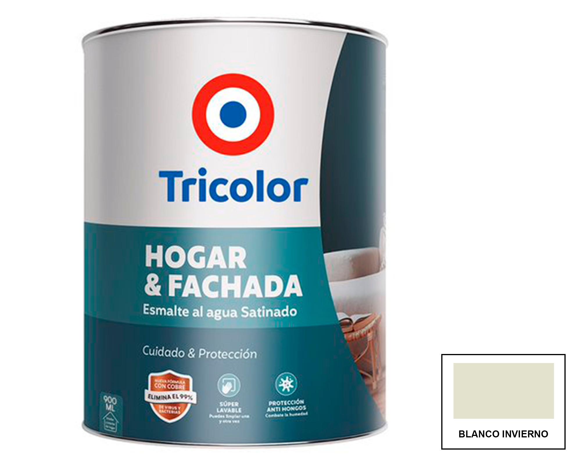 Esmalte al agua 900 ml hogar y fachada Blanco Invierno satinado-0