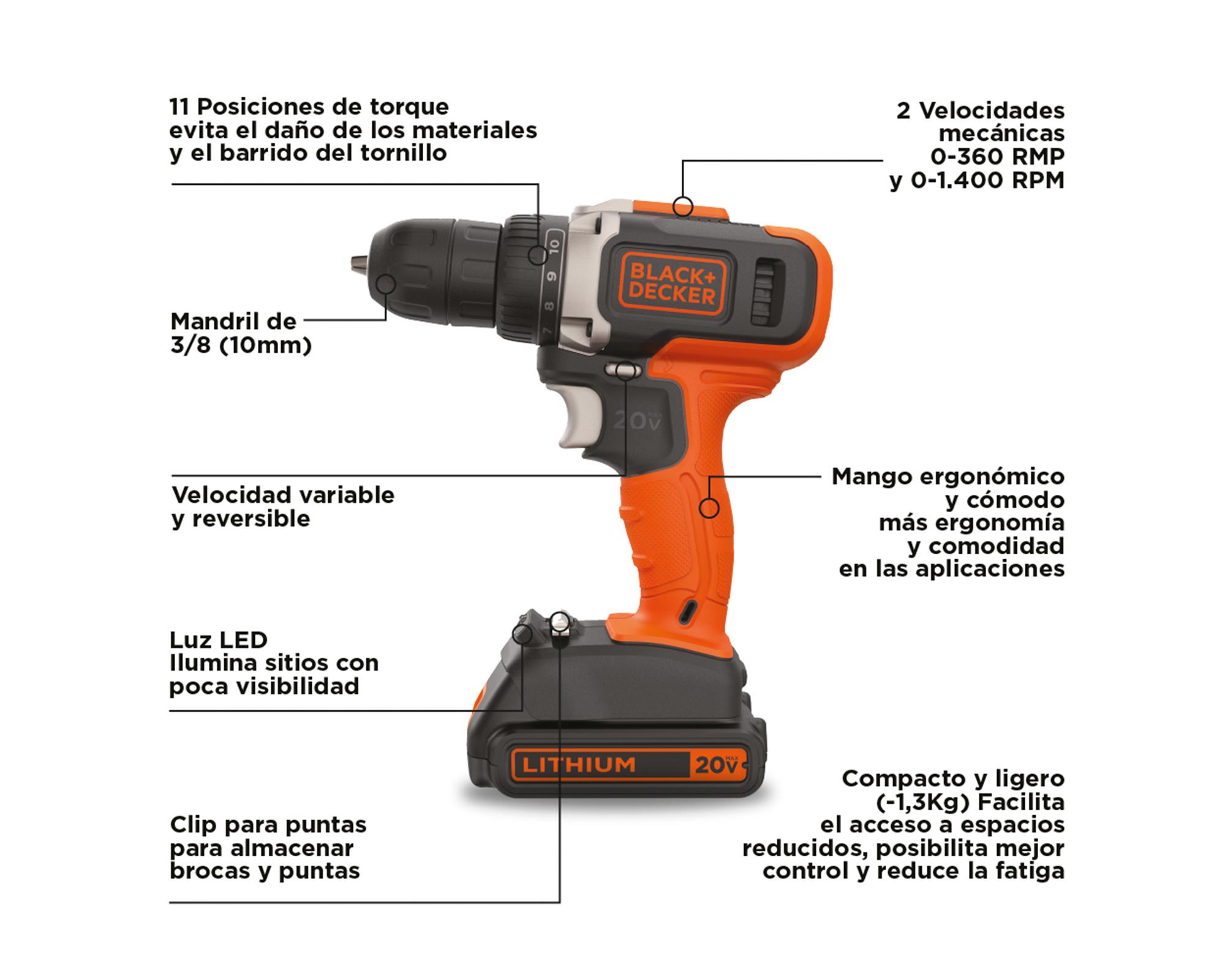Kit taladro 10 mm + Sierra circular 20V BDCD220CS-B2C-1