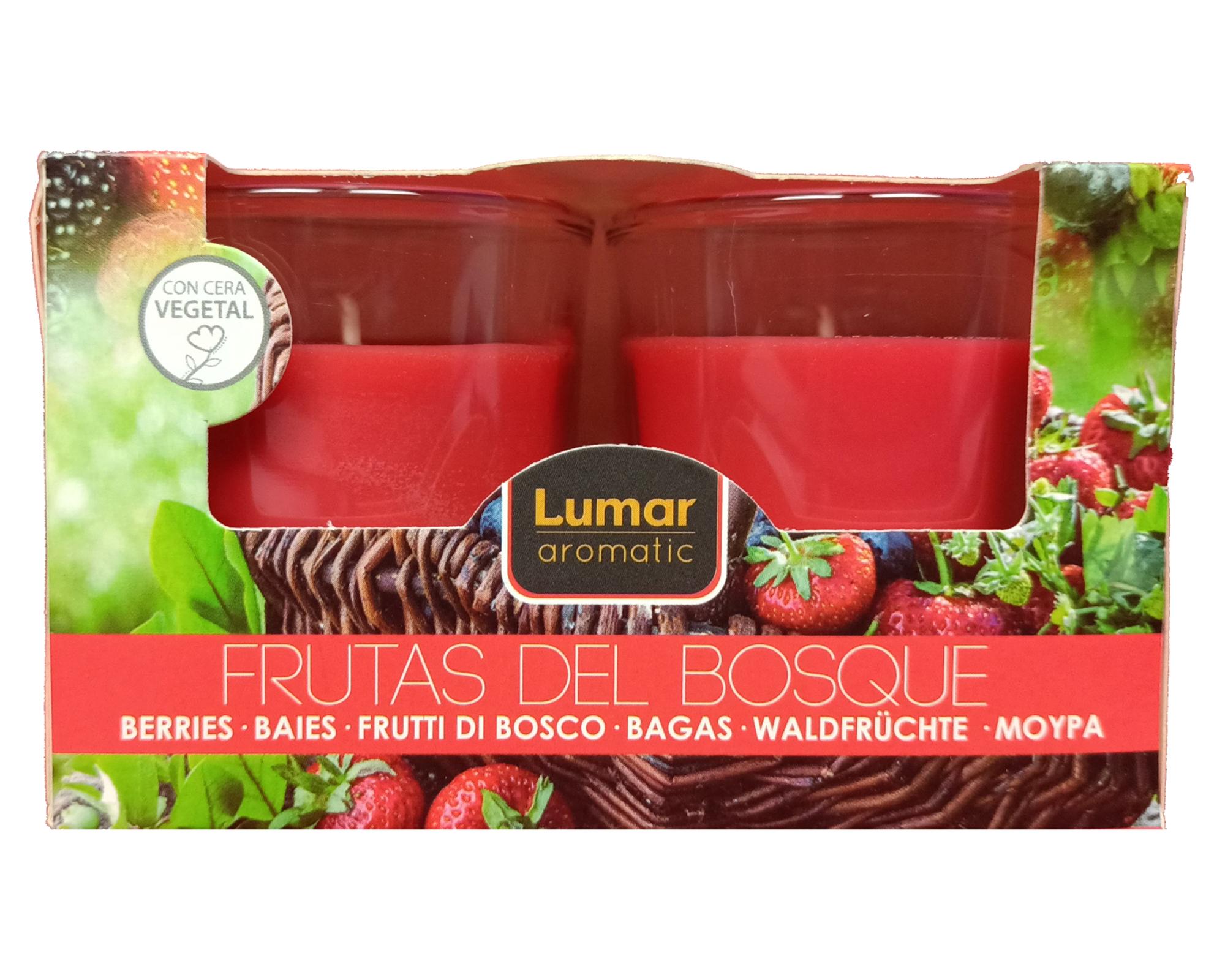 Pack 2 velas aromáticas frutas del bosque-0