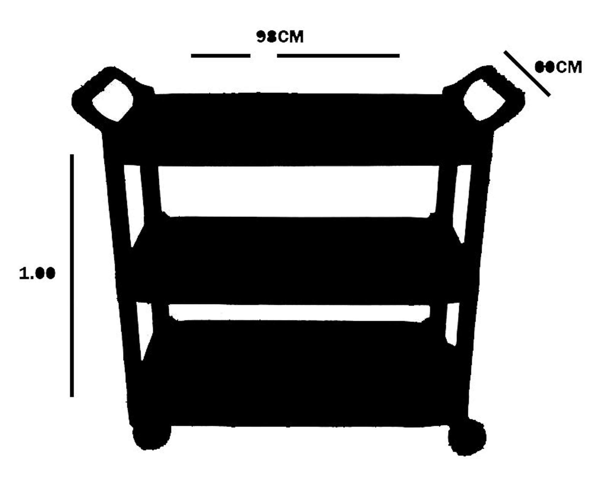 Carro organizador multiusos 3 niveles negro-1