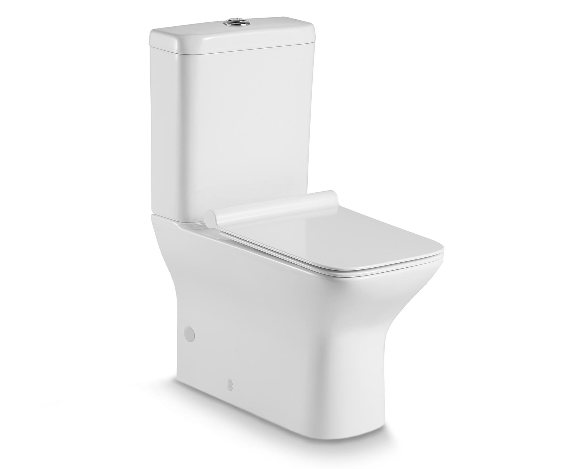 WC one piece piso 30 cm Botón Dual cierre suave Berlín blanco-0