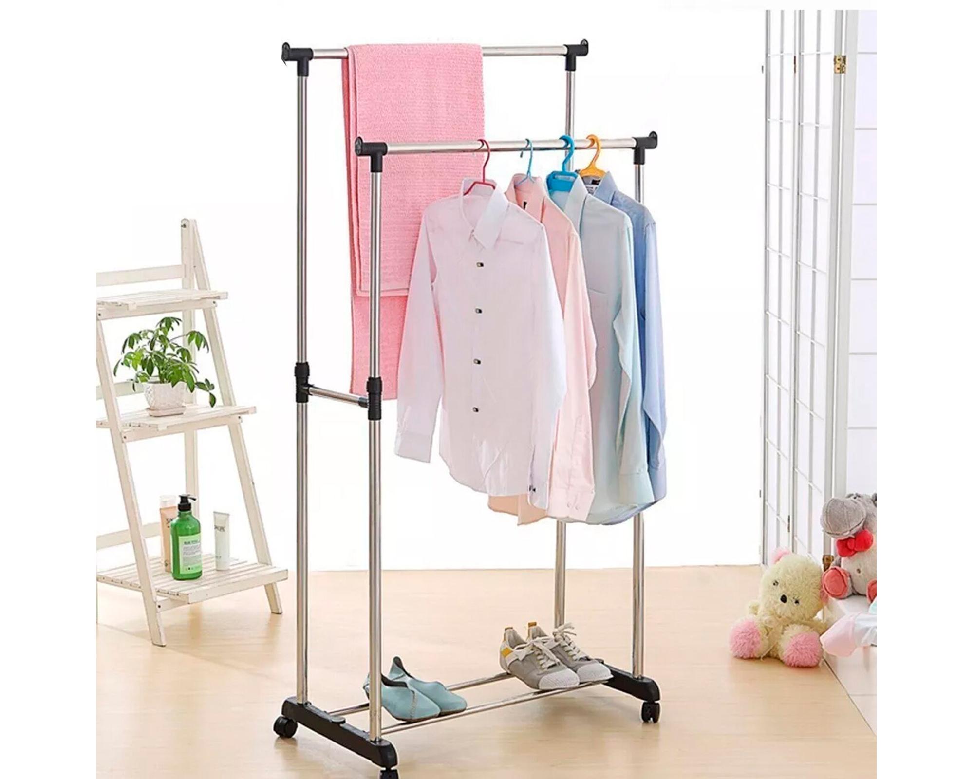 Perchero doble PXP908 plateado 160x83x45 cm-2