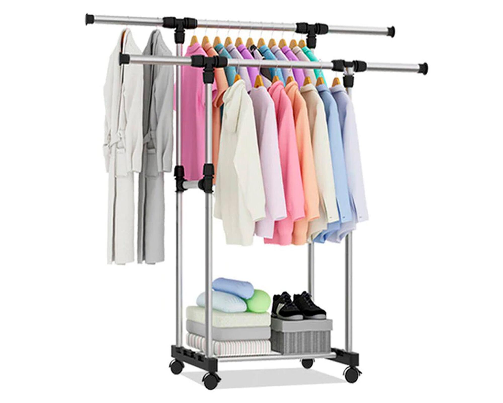 Perchero doble PXP908 plateado 160x83x45 cm-1