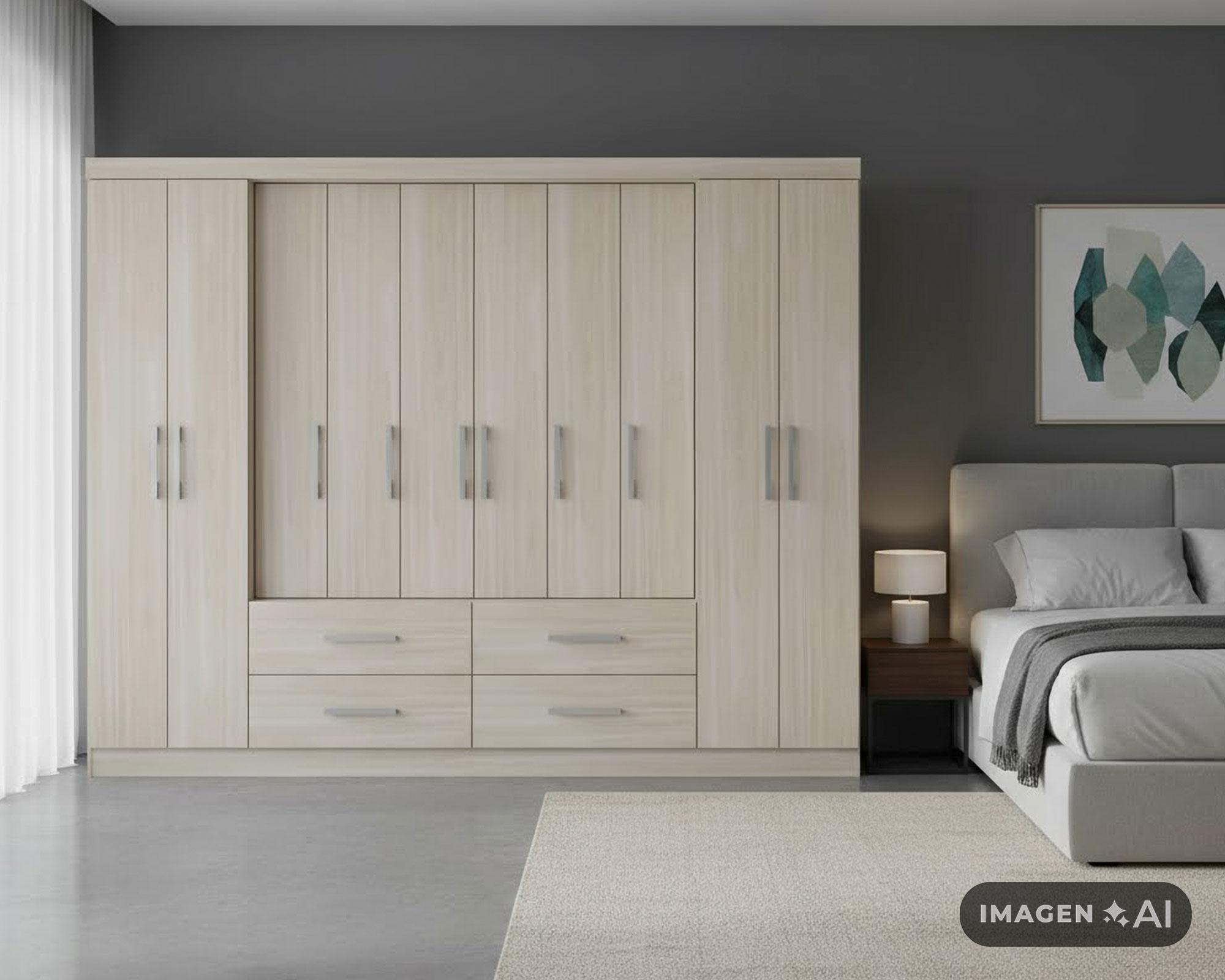 Clóset 10 puertas 4 cajones Lagos 183x235x45 cm-5