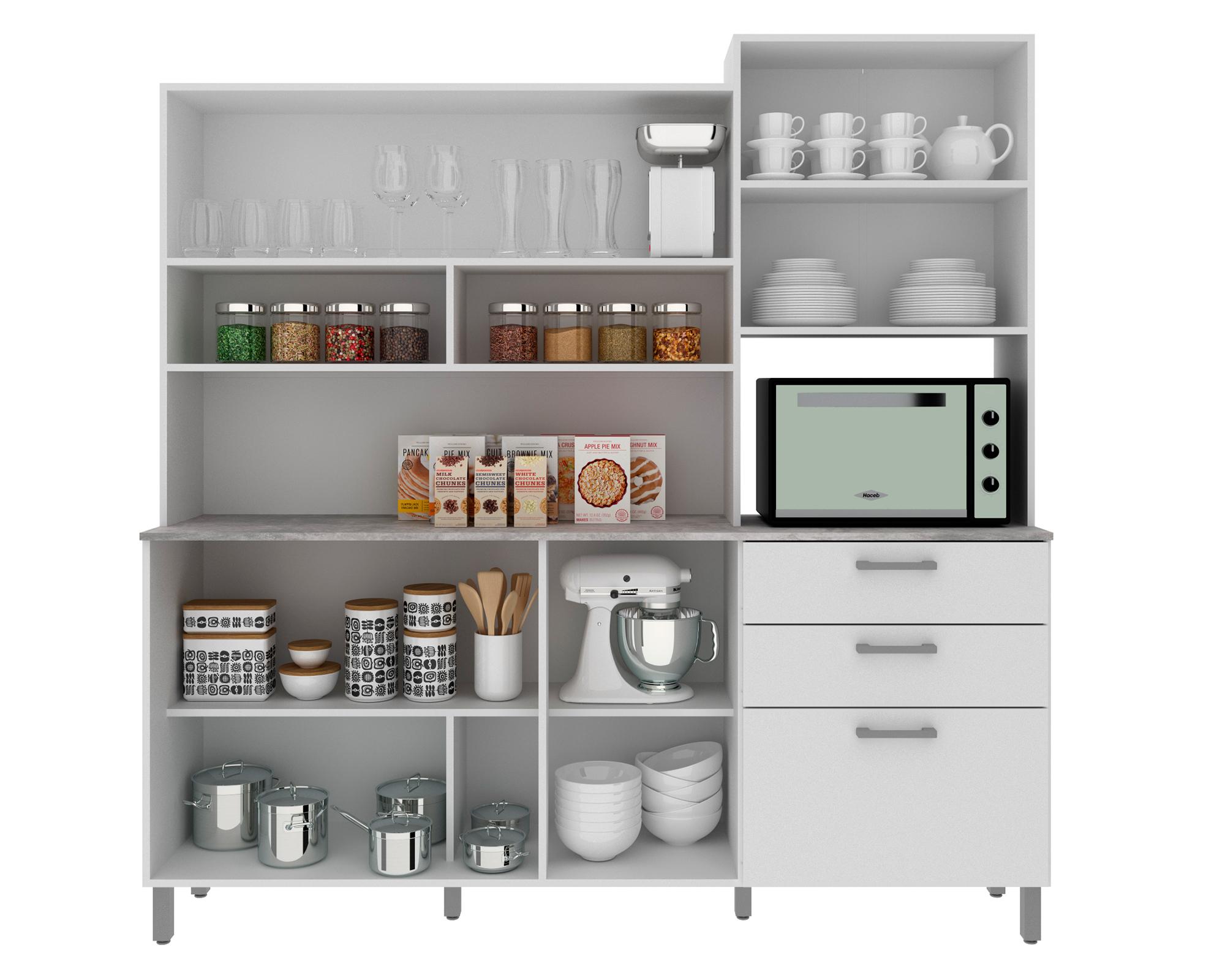 Kit cocina 6 puertas 183x177.7x37.9 cm CZ blanco-2