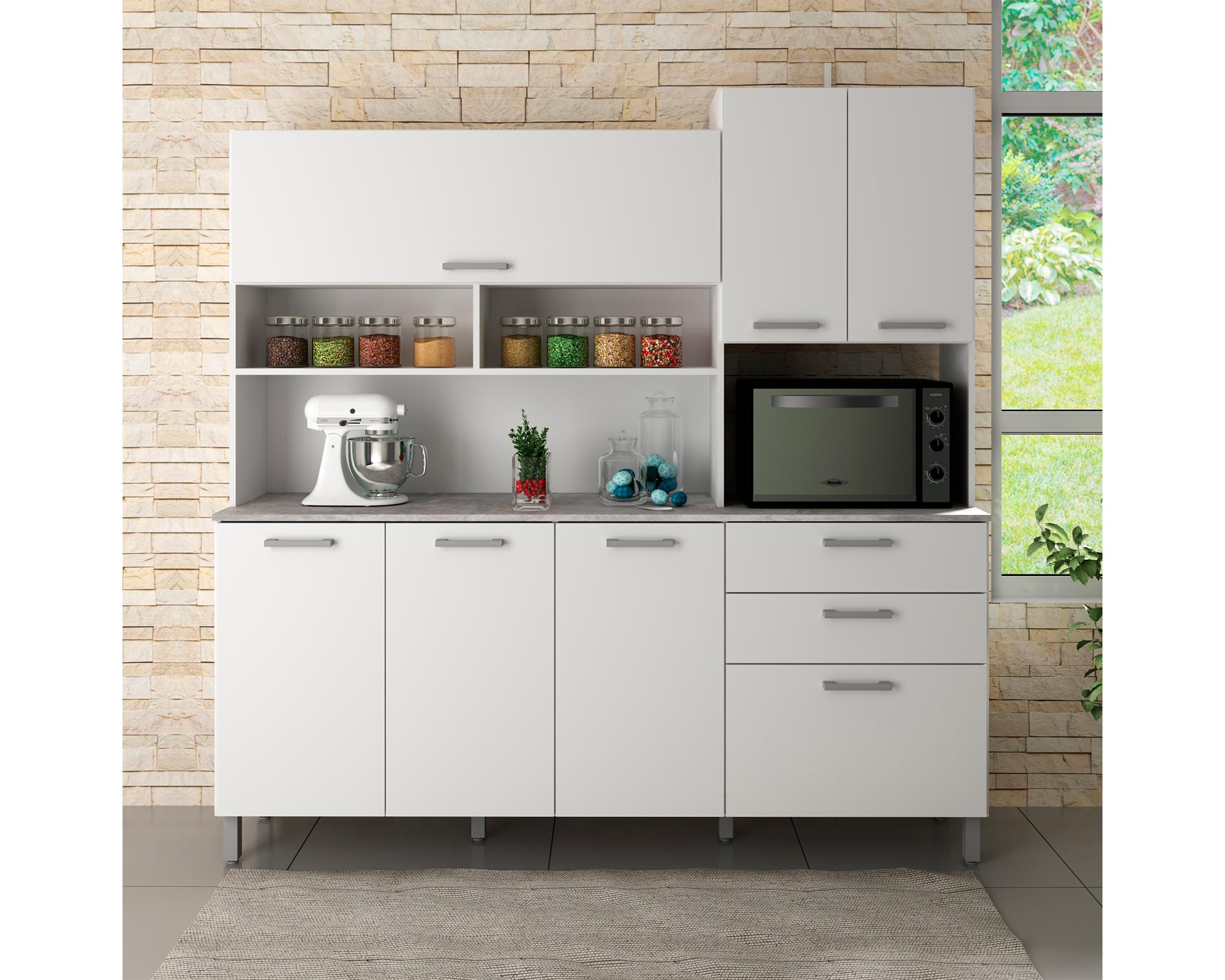 Kit cocina 6 puertas 183x177.7x37.9 cm CZ blanco-3