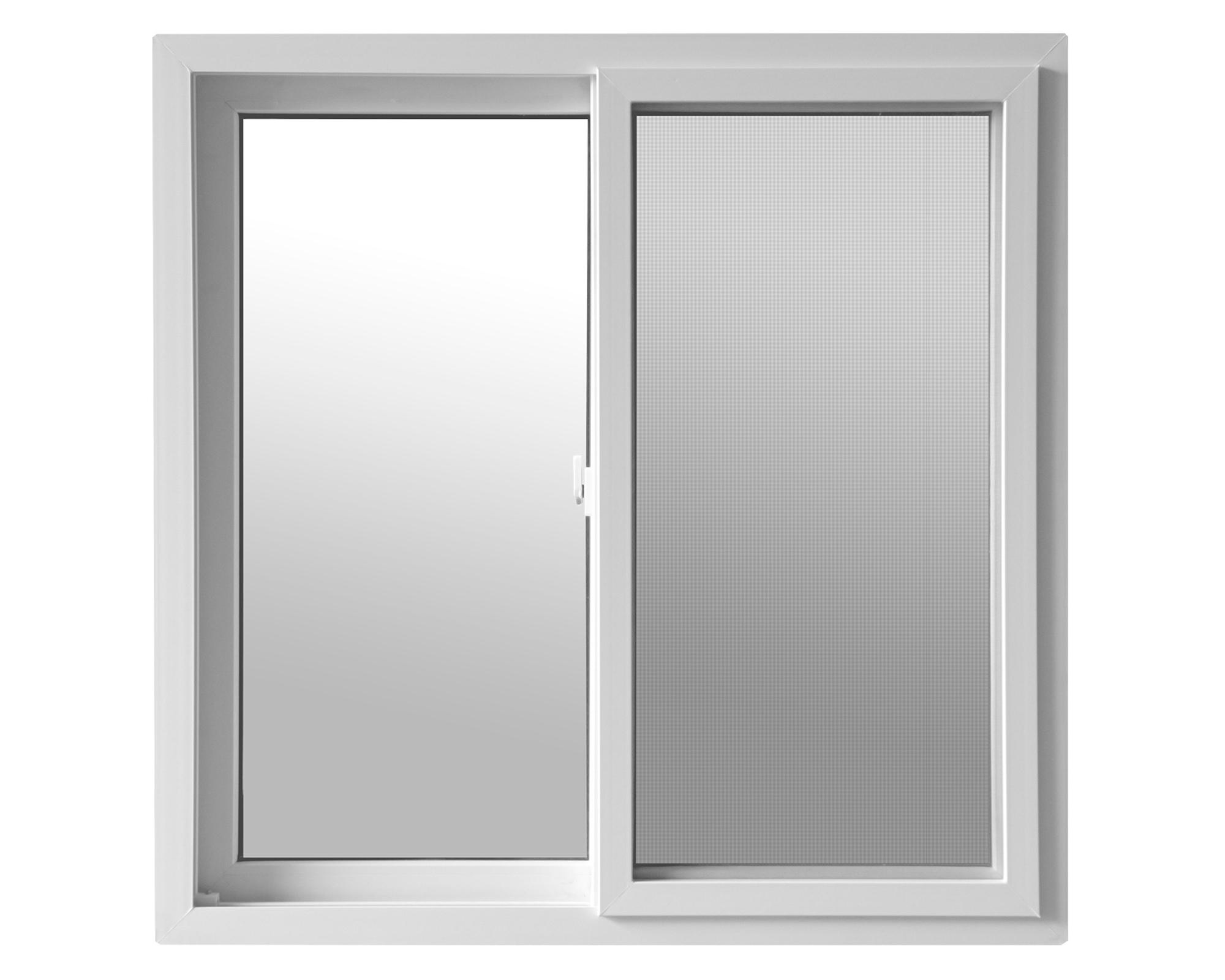 Ventana PVC 60x50 cm Monolítica 2 hojas correderas blanco semibrillo-0