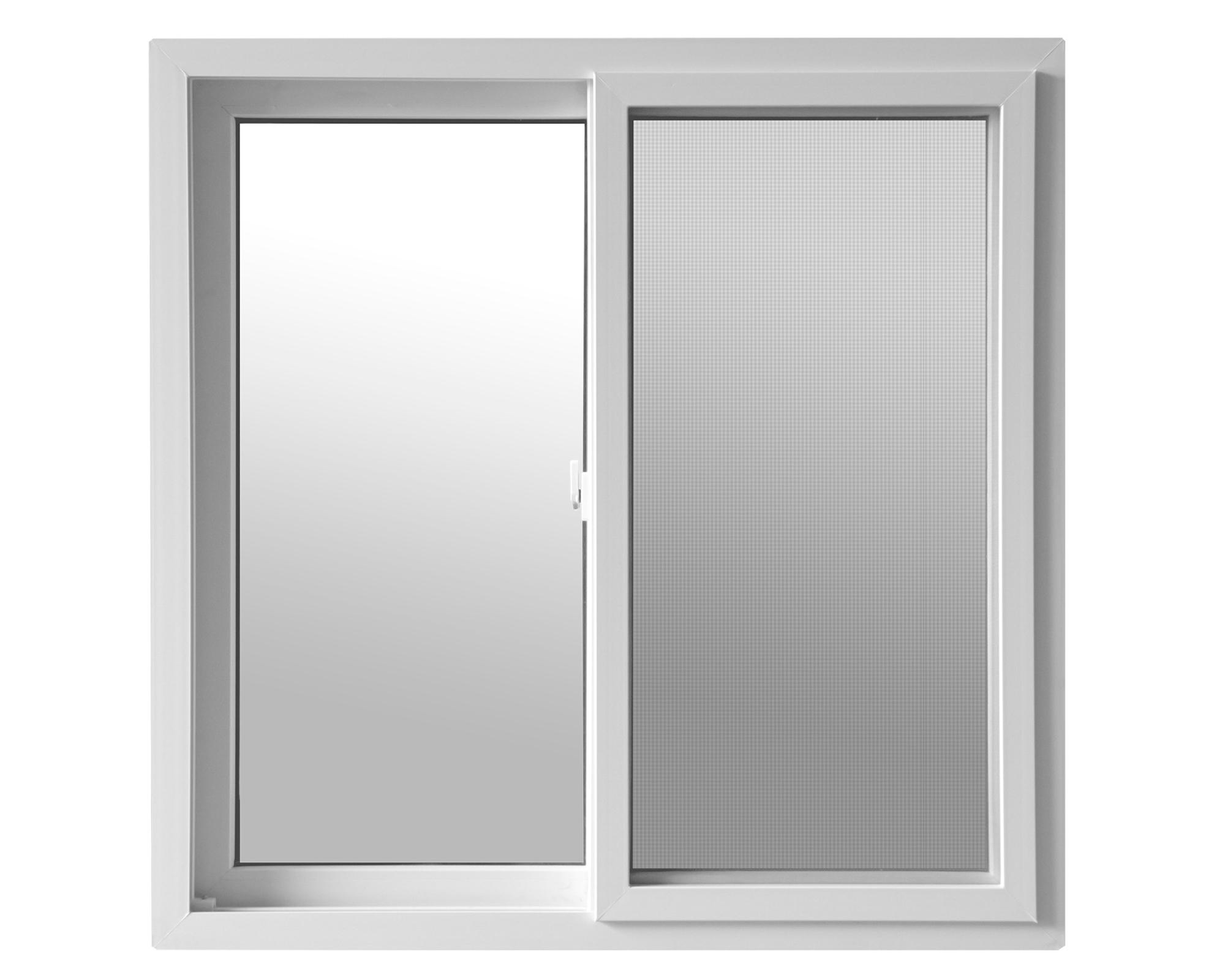 Ventana PVC 100x100 cm Monolítica 2 hojas correderas Blanco-0