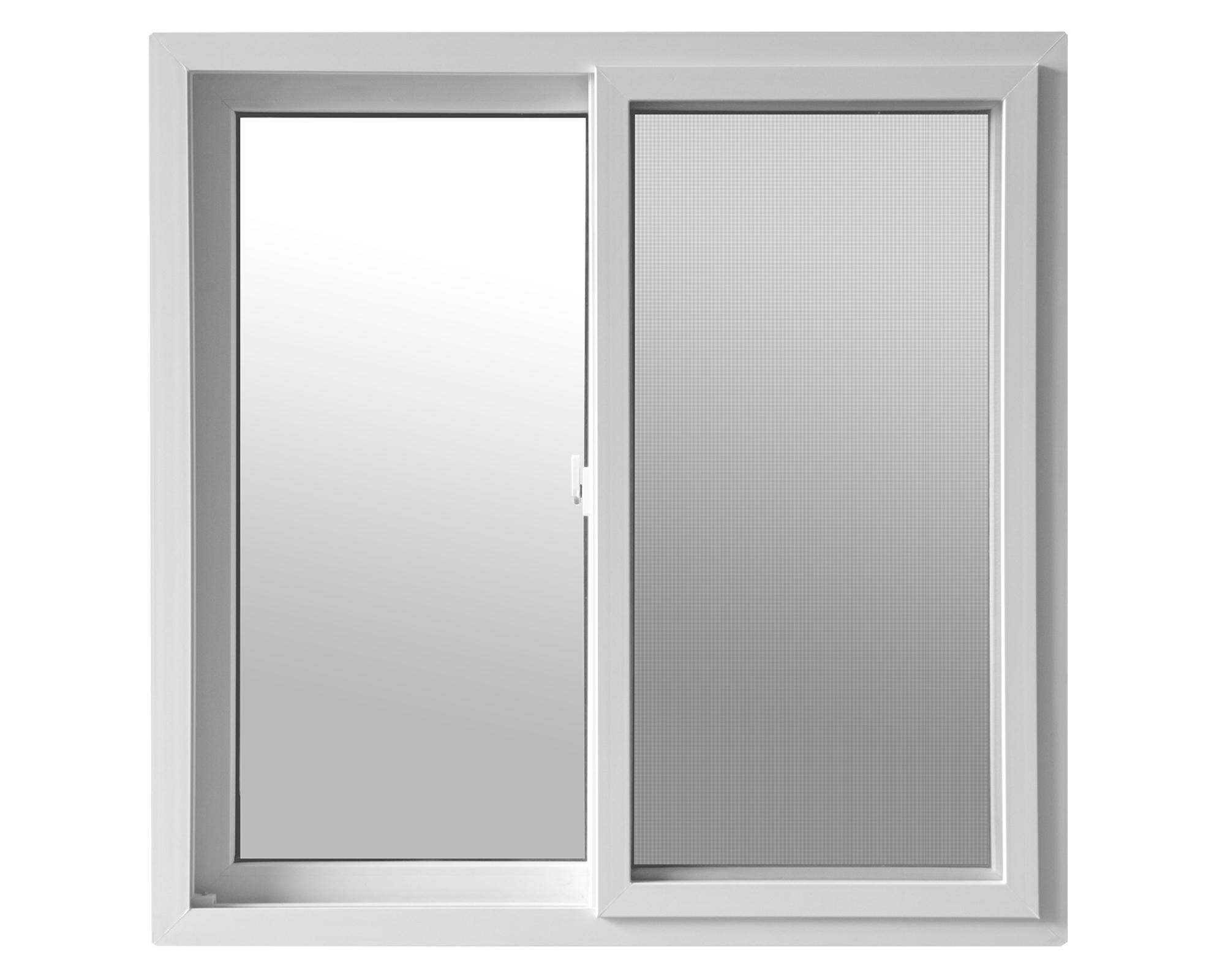 Ventana PVC 140x100 cm Monolítica 2 hojas correderas blanco-0