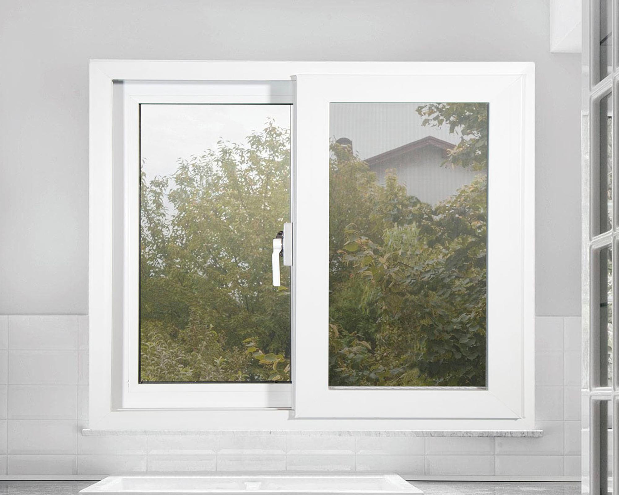 Ventana PVC 140x100 cm Monolítica 2 hojas correderas blanco-3