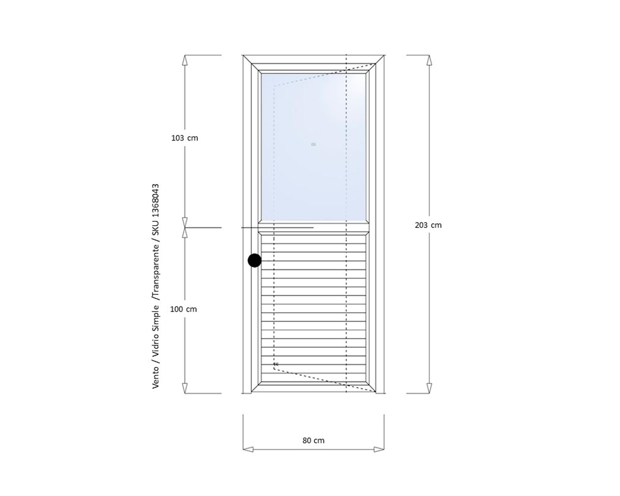 Puerta PVC con perforación derecha 80x203 cm Monolítica-3