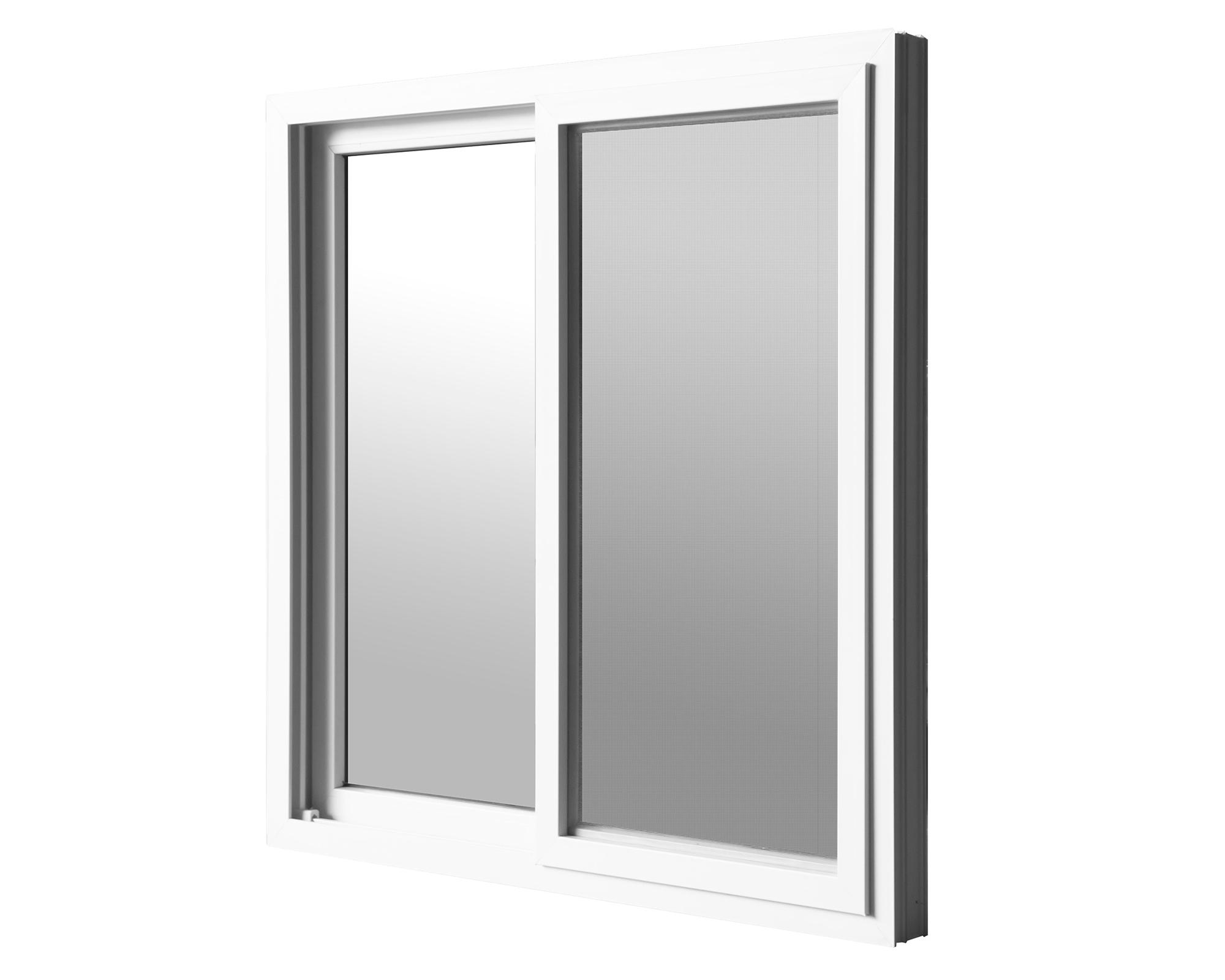 Ventana Pvc 100x100 cm Termopanel con gas Argón 2 hojas correderas blanco-1
