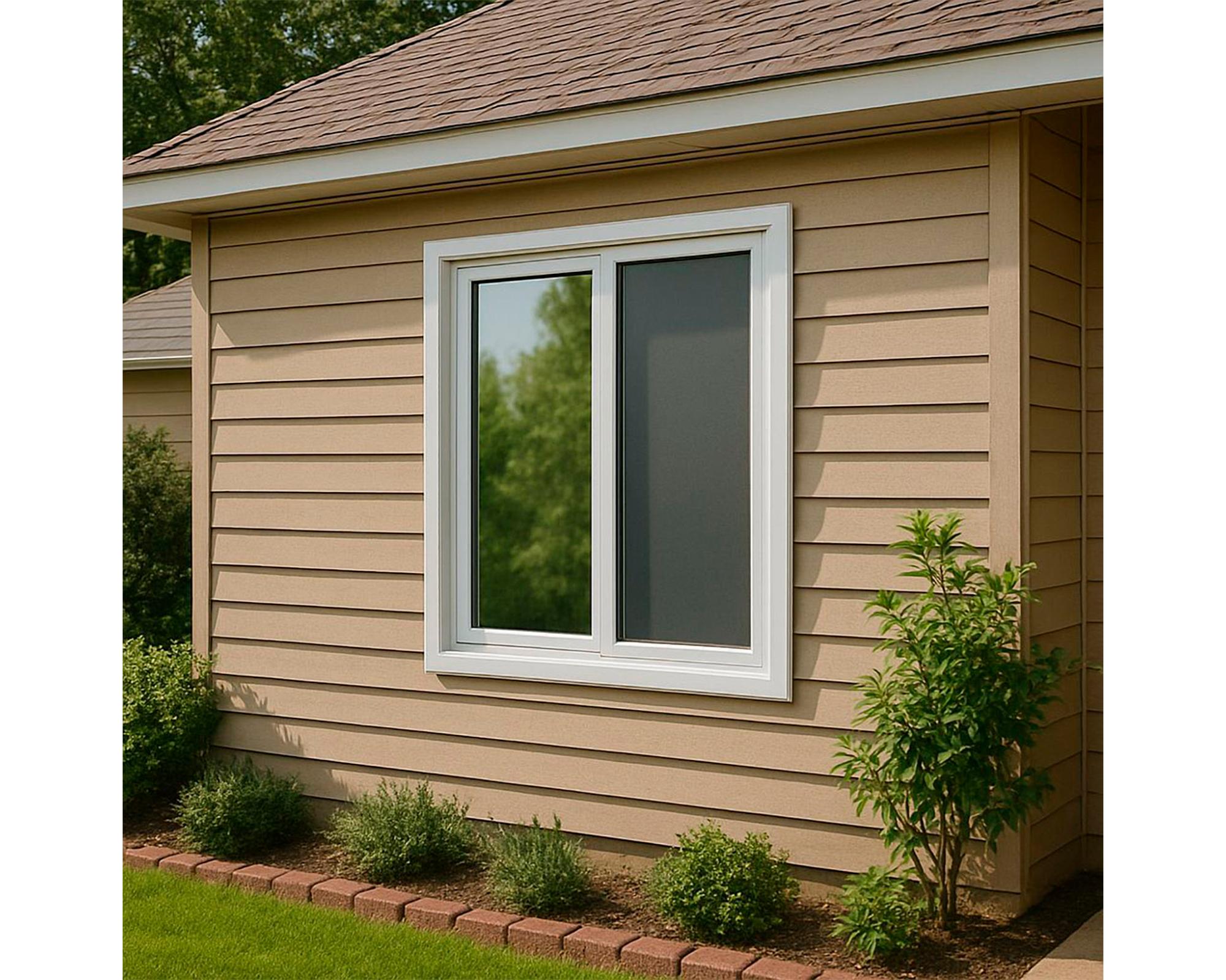 Ventana Pvc 100x100 cm Termopanel con gas Argón 2 hojas correderas blanco-2