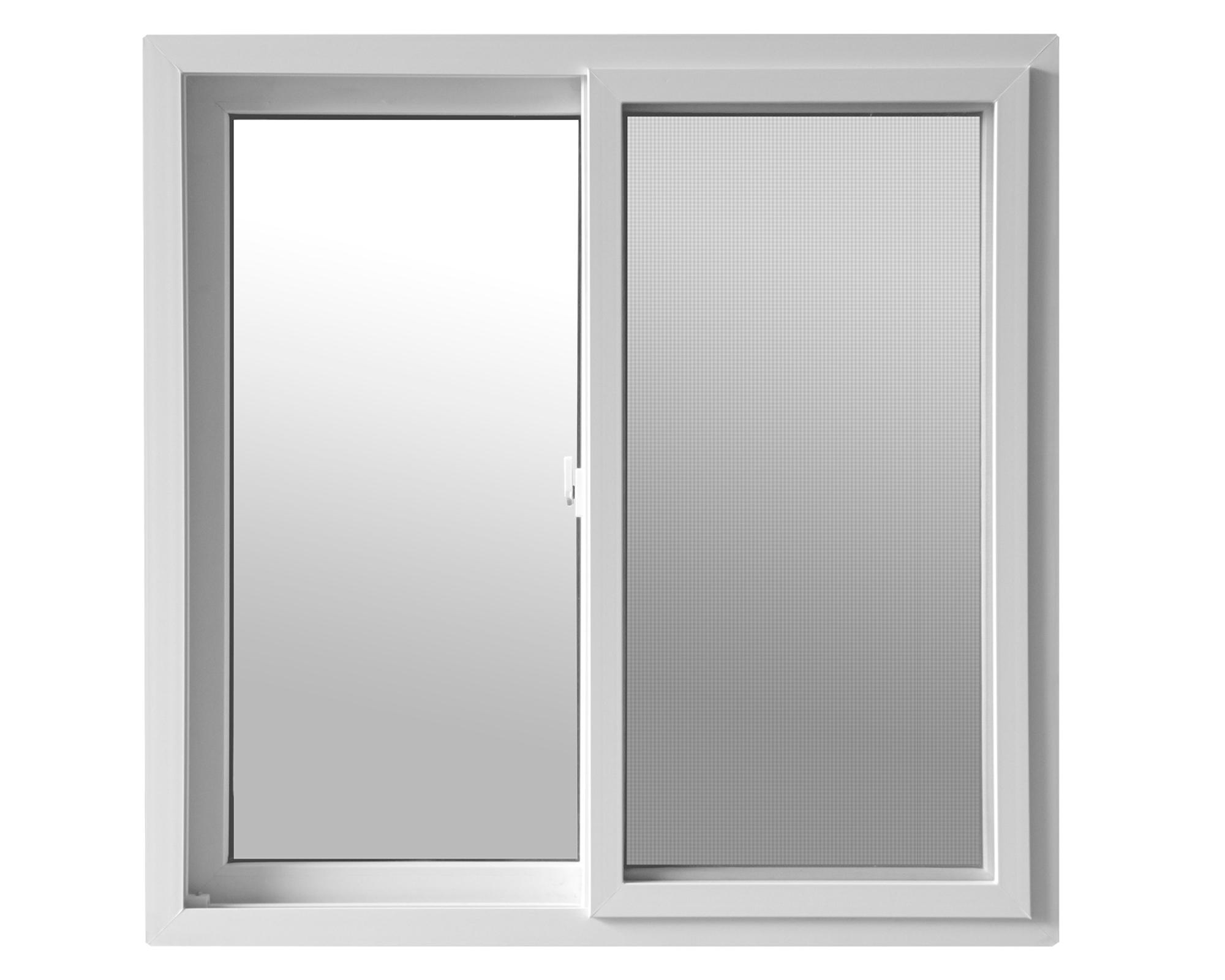 Ventana Pvc 100x100 cm Termopanel con gas Argón 2 hojas correderas blanco-0